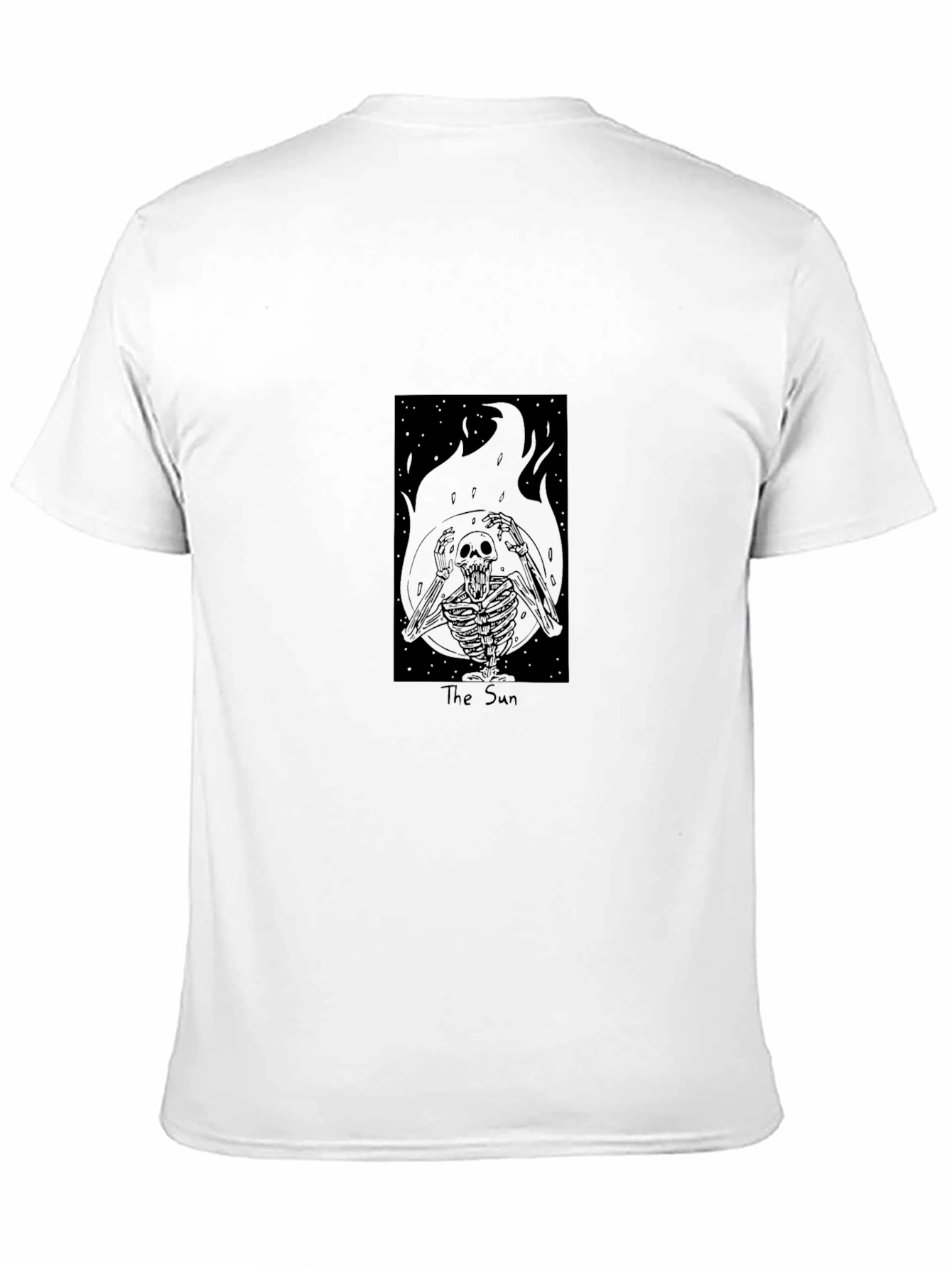 Black The Sun Tarot Card Skeleton Graphic T-Shirt - Black view 11
