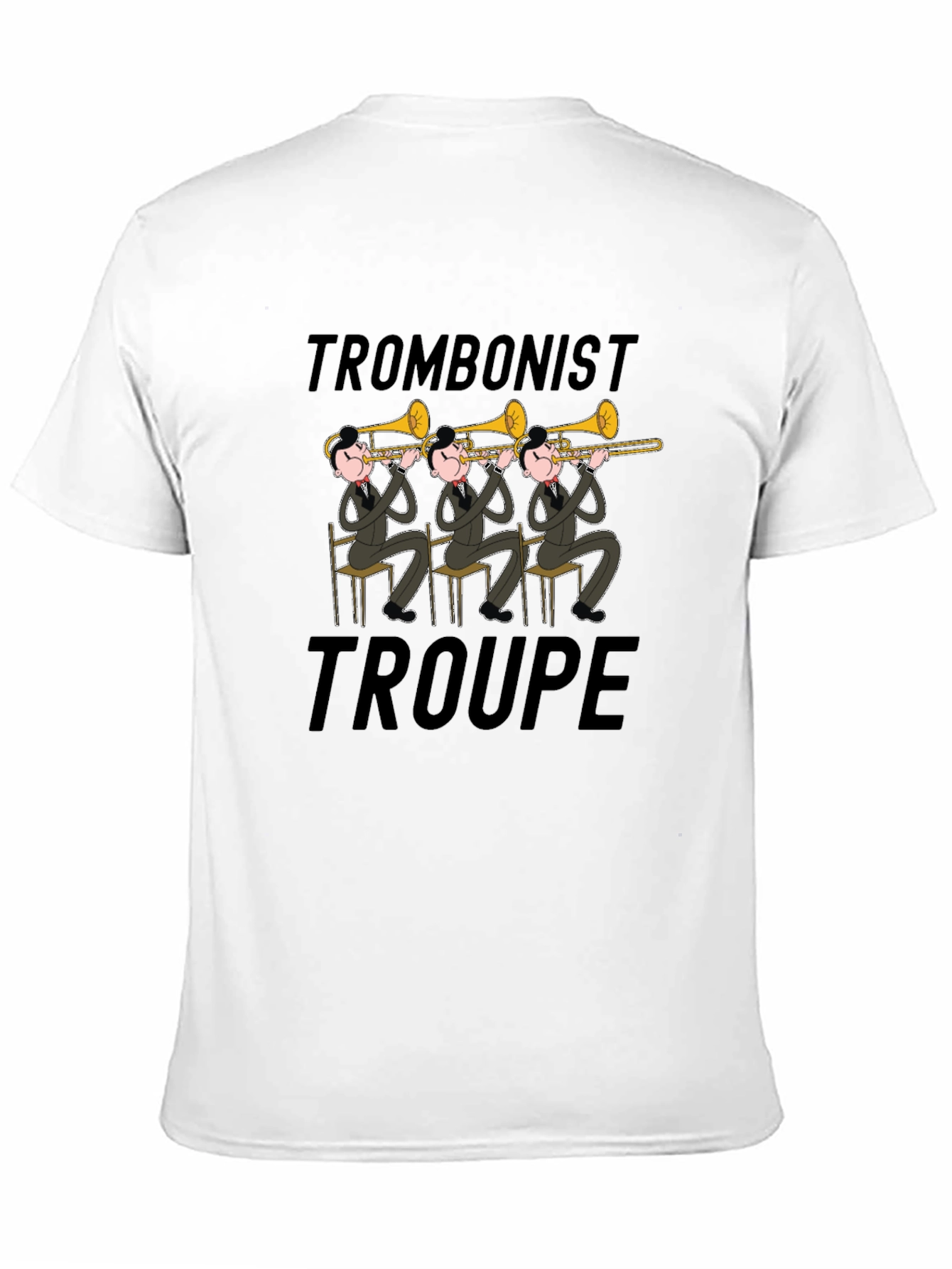 Black Trombonist Troupe Graphic Tee - Musical Humor view 11