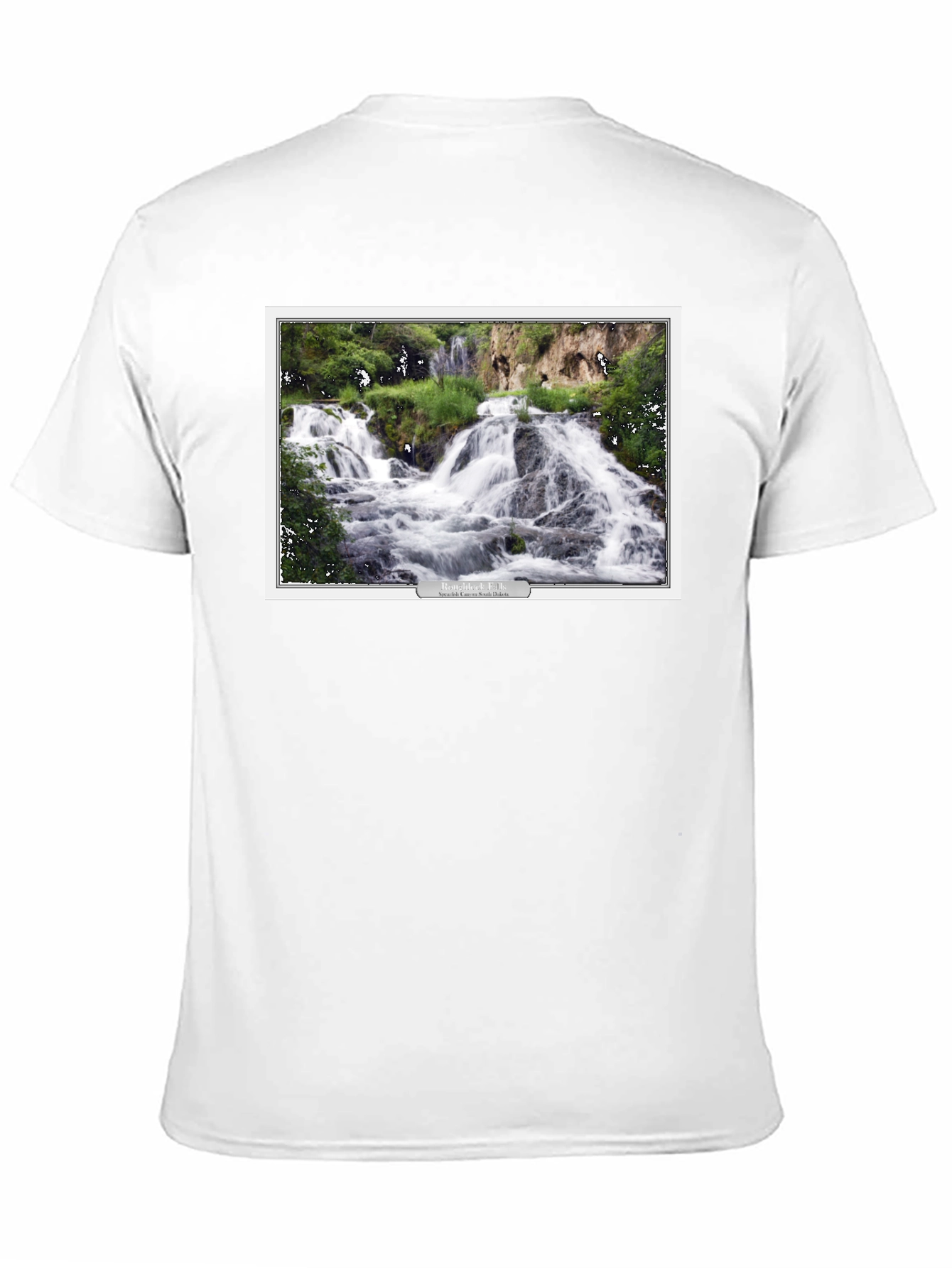 Black Black T-Shirt with Waterfall Graphic view 11