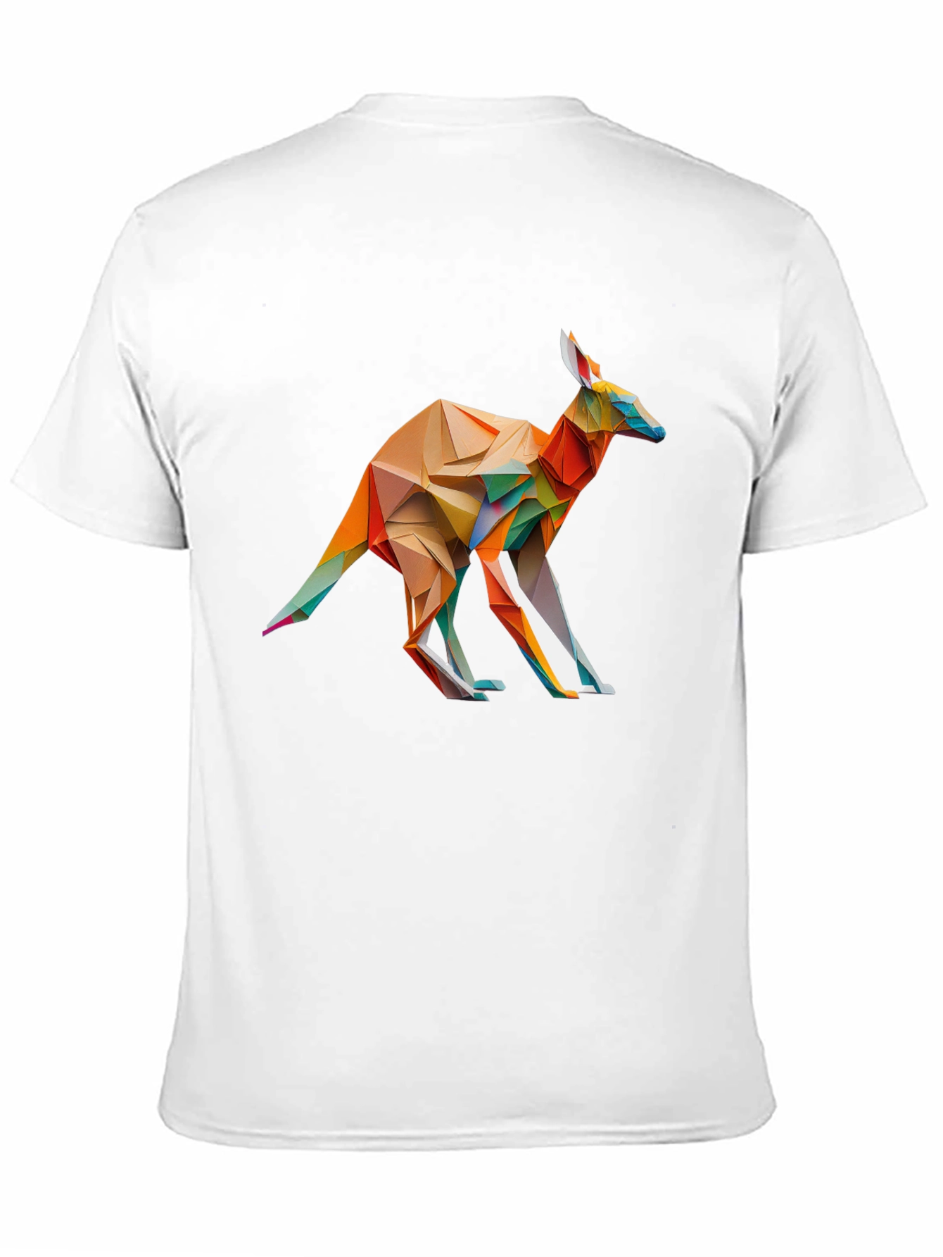 Black Geometric Kangaroo Graphic T-Shirt - Black view 11