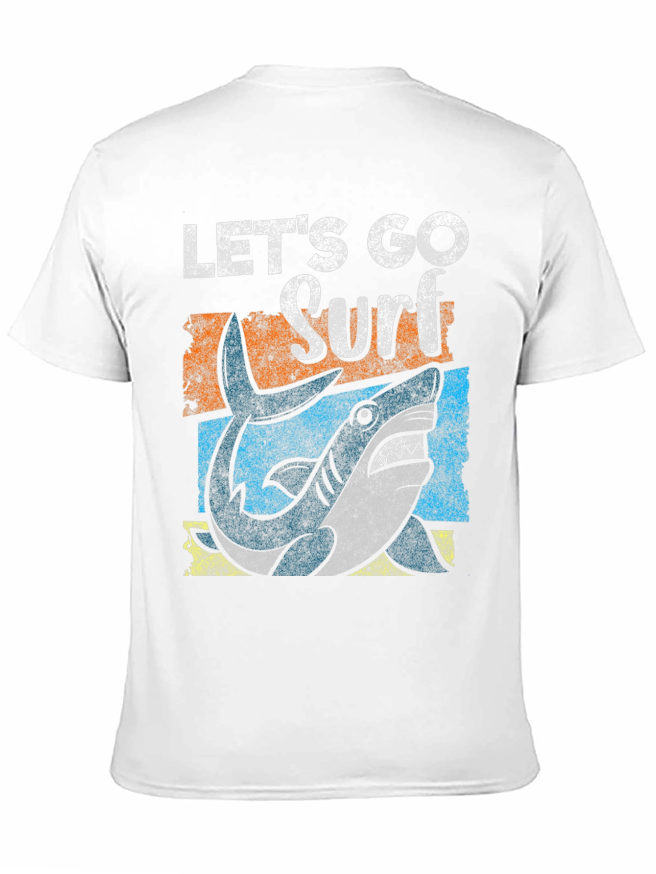 Black Let's Go Surf Shark Graphic Tee - Black view 11