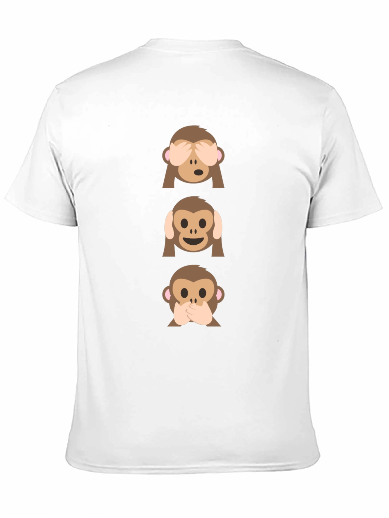 Black Hear See Speak No Evil Monkey Emoji Graphic Tee view 11
