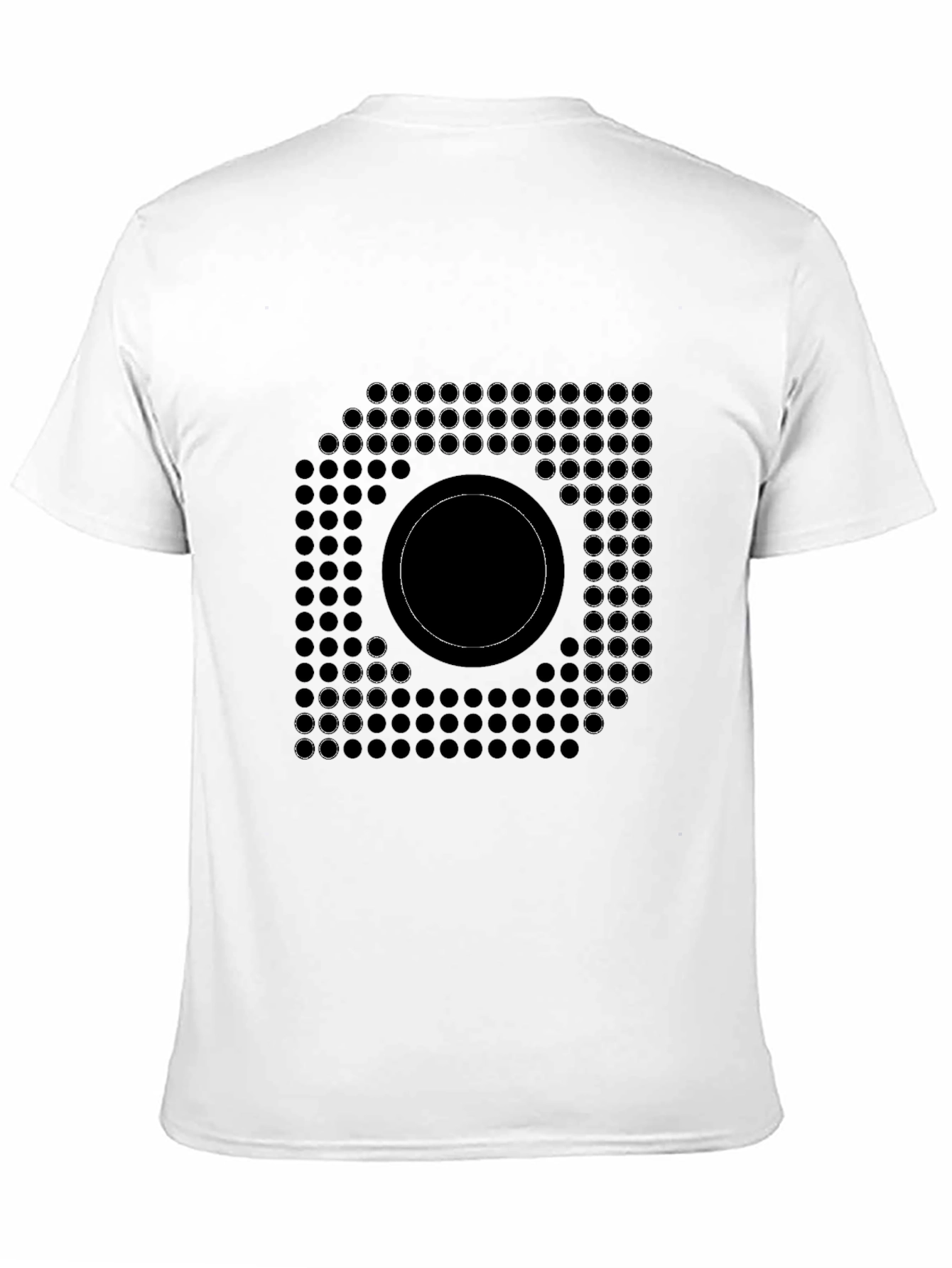 Black Modern Geometric Circle Design Black T-Shirt view 11