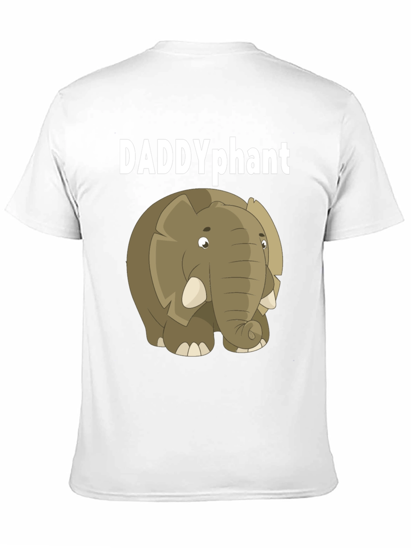 Black DADDYphant Elephant Cartoon Black T-Shirt view 11