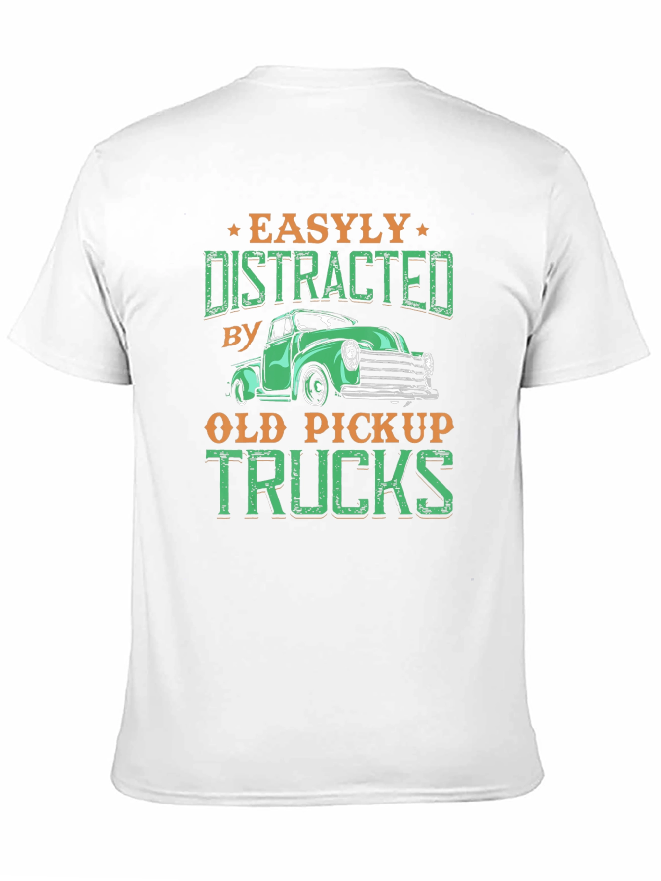 Black Easily Distracted Old Pickup Trucks Graphic Tee view 11