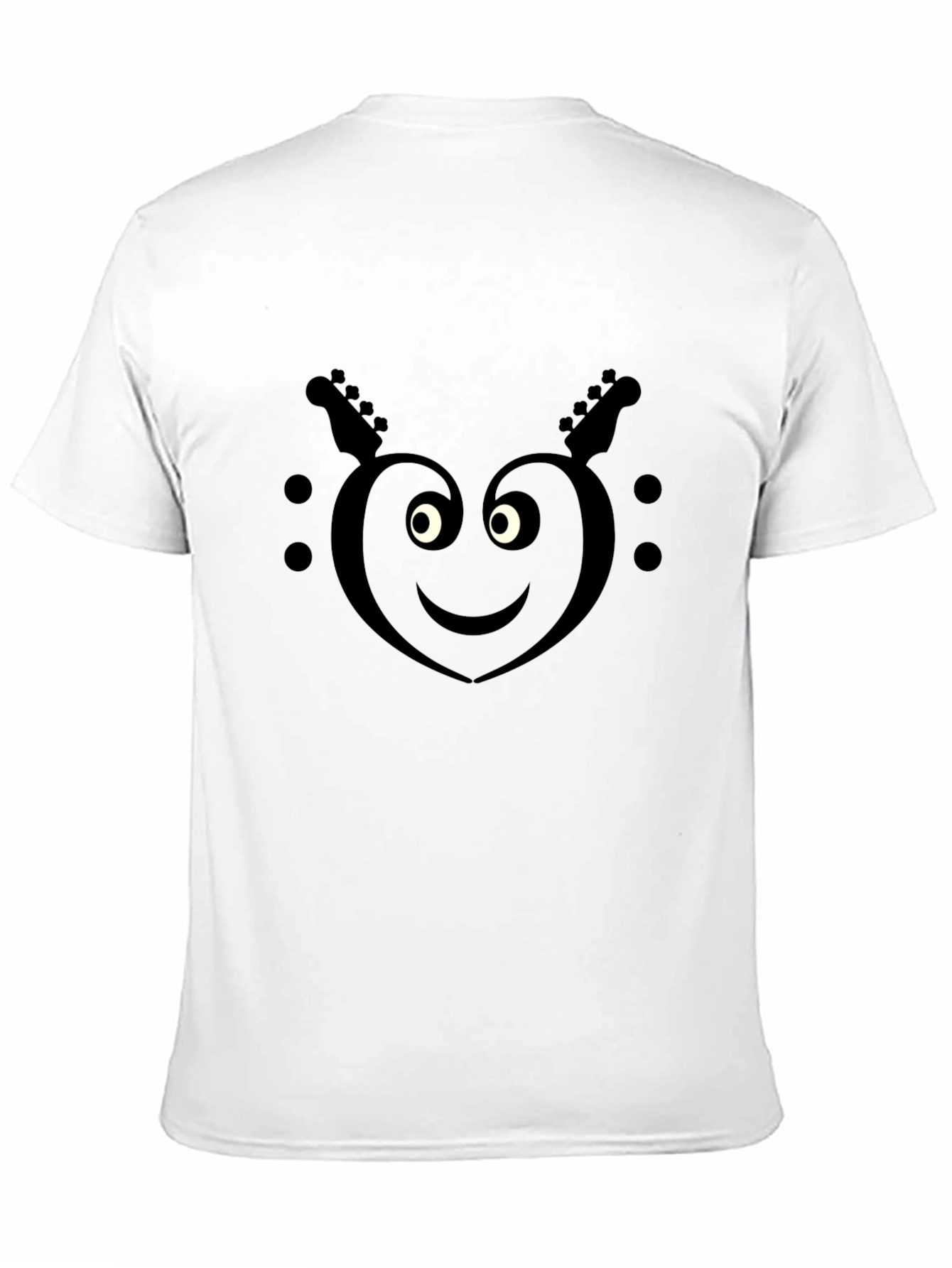 Black Heart Guitar Smile Black T-Shirt view 11
