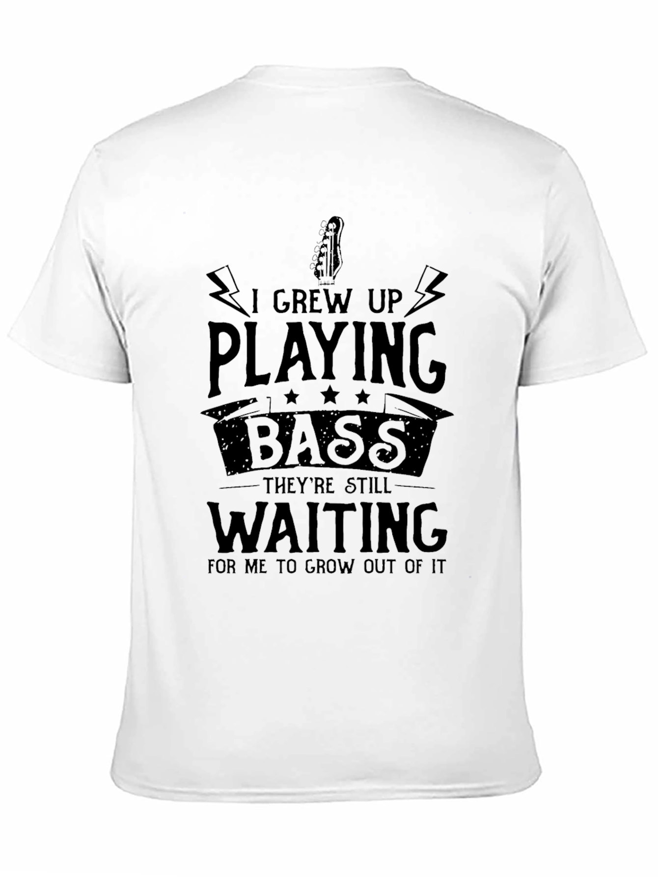 Black Bass Guitar Player T-Shirt: I Grew Up Playing Bass view 11