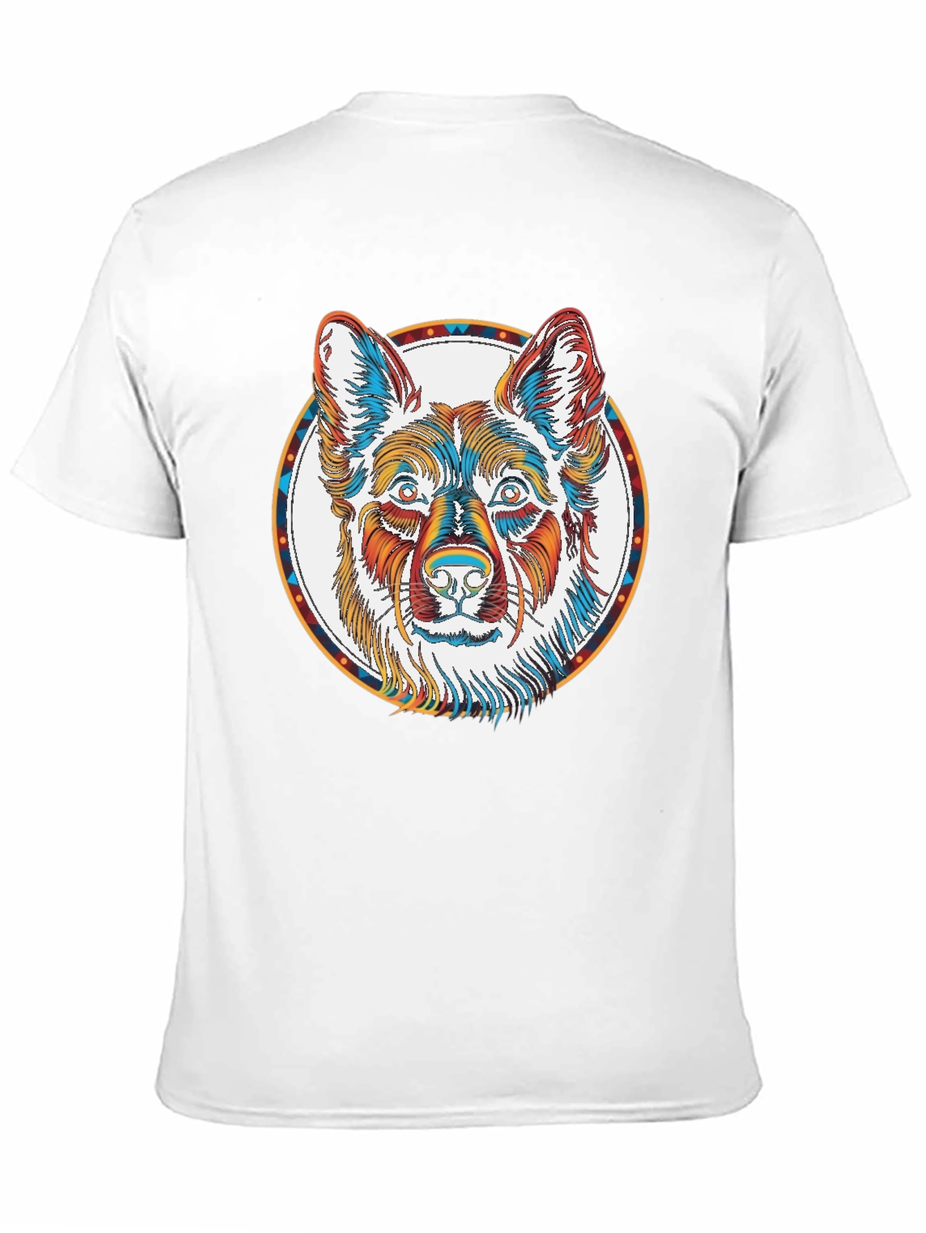 Black Colorful Dog Graphic Tee - Modern Crew Neck T-Shirt view 11