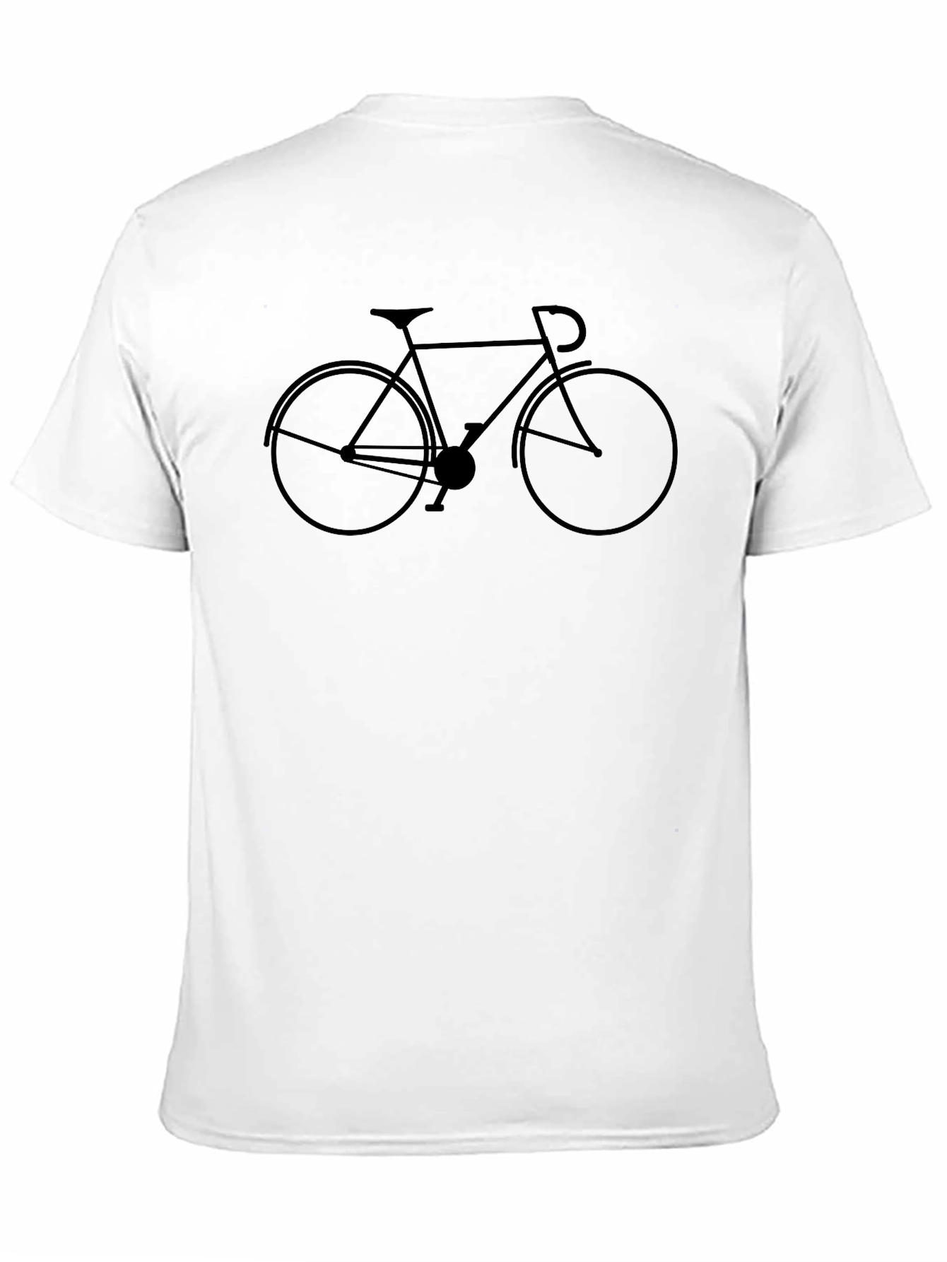 Black Men's Black T-Shirt with Bicycle Graphic view 11