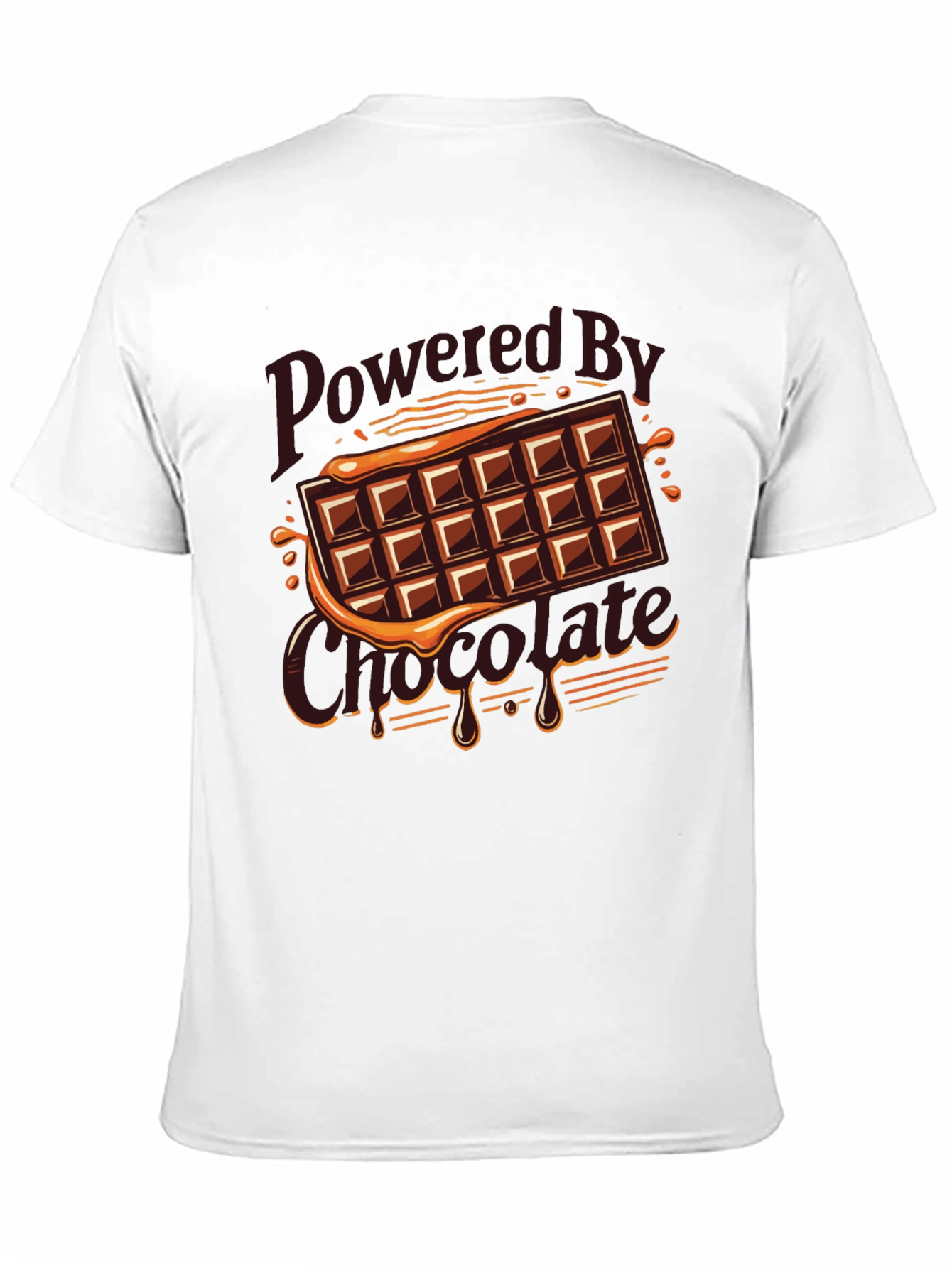 Black Powered By Chocolate Graphic Tee view 11