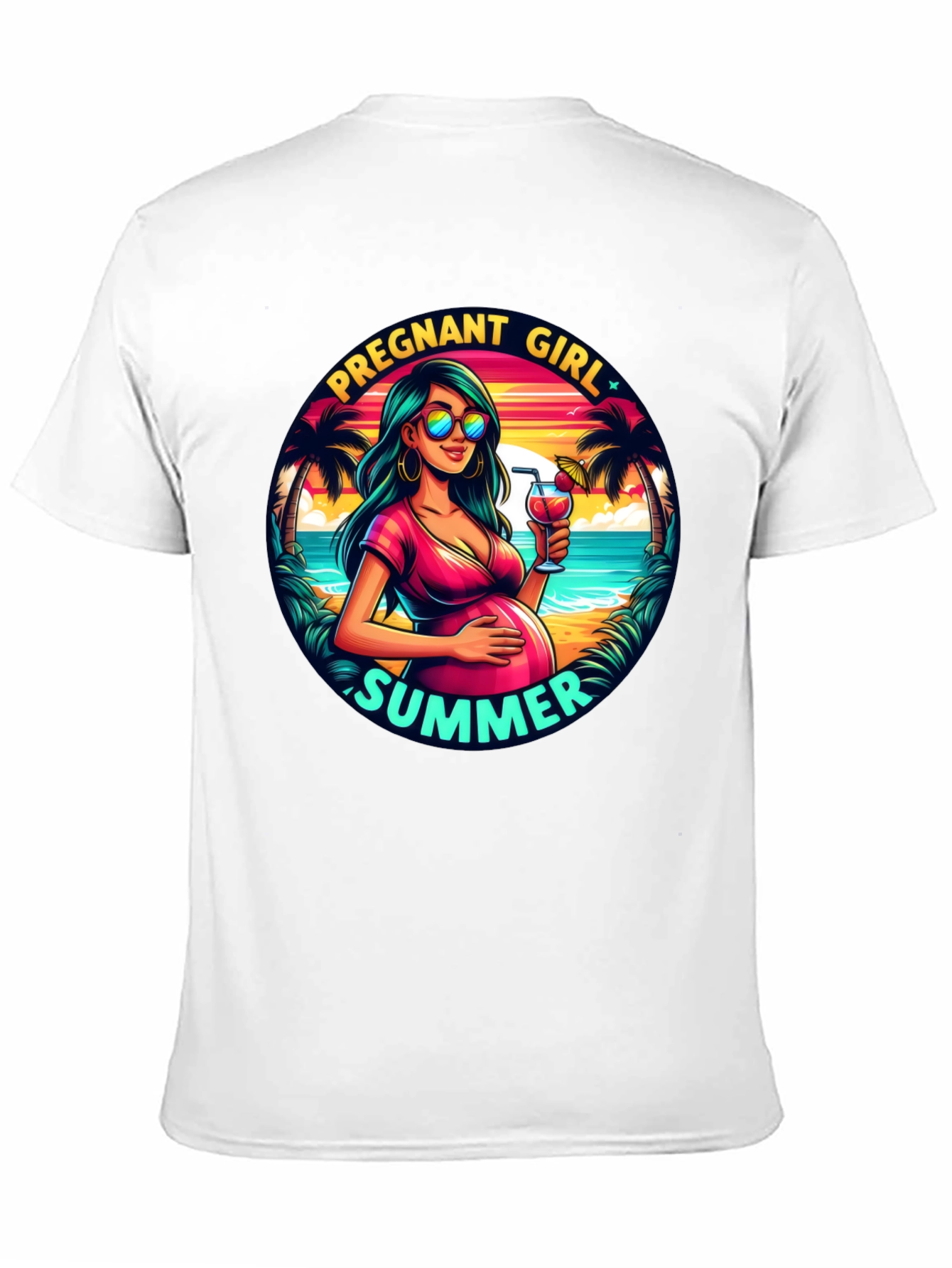 Black Pregnant Girl Summer Graphic T-Shirt view 11