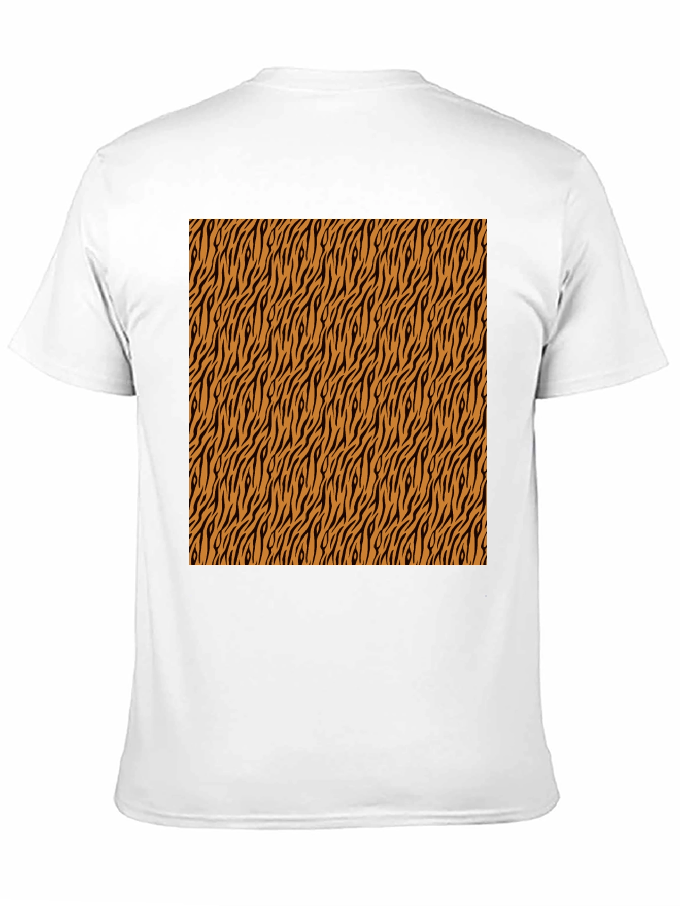 Black Tiger Stripe Pattern Black T-Shirt view 11