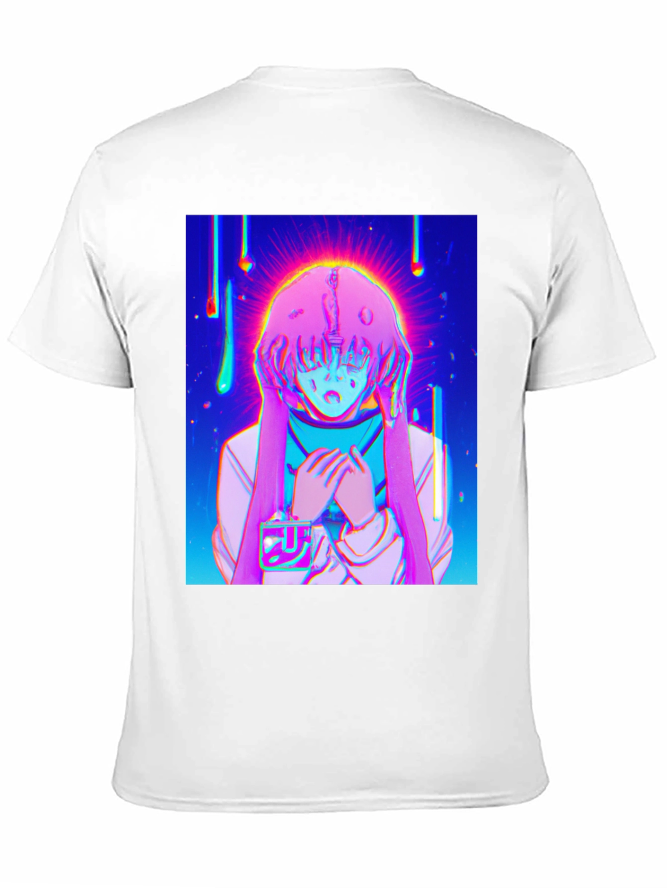Black Anime Girl Graphic T-Shirt - Vivid Black Tee view 11