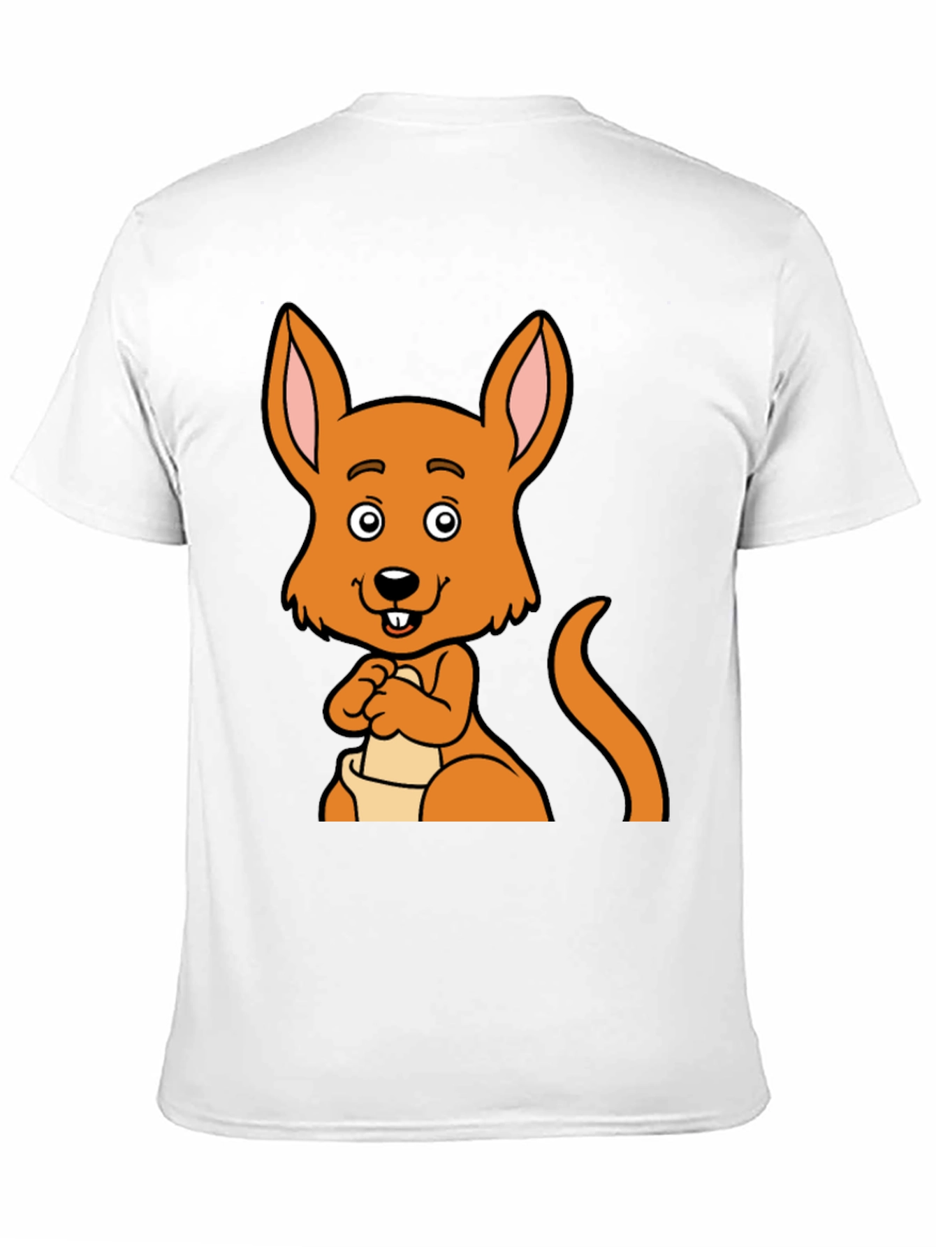 Black Cartoon Kangaroo Graphic Tee - Black Unisex T-Shirt view 11