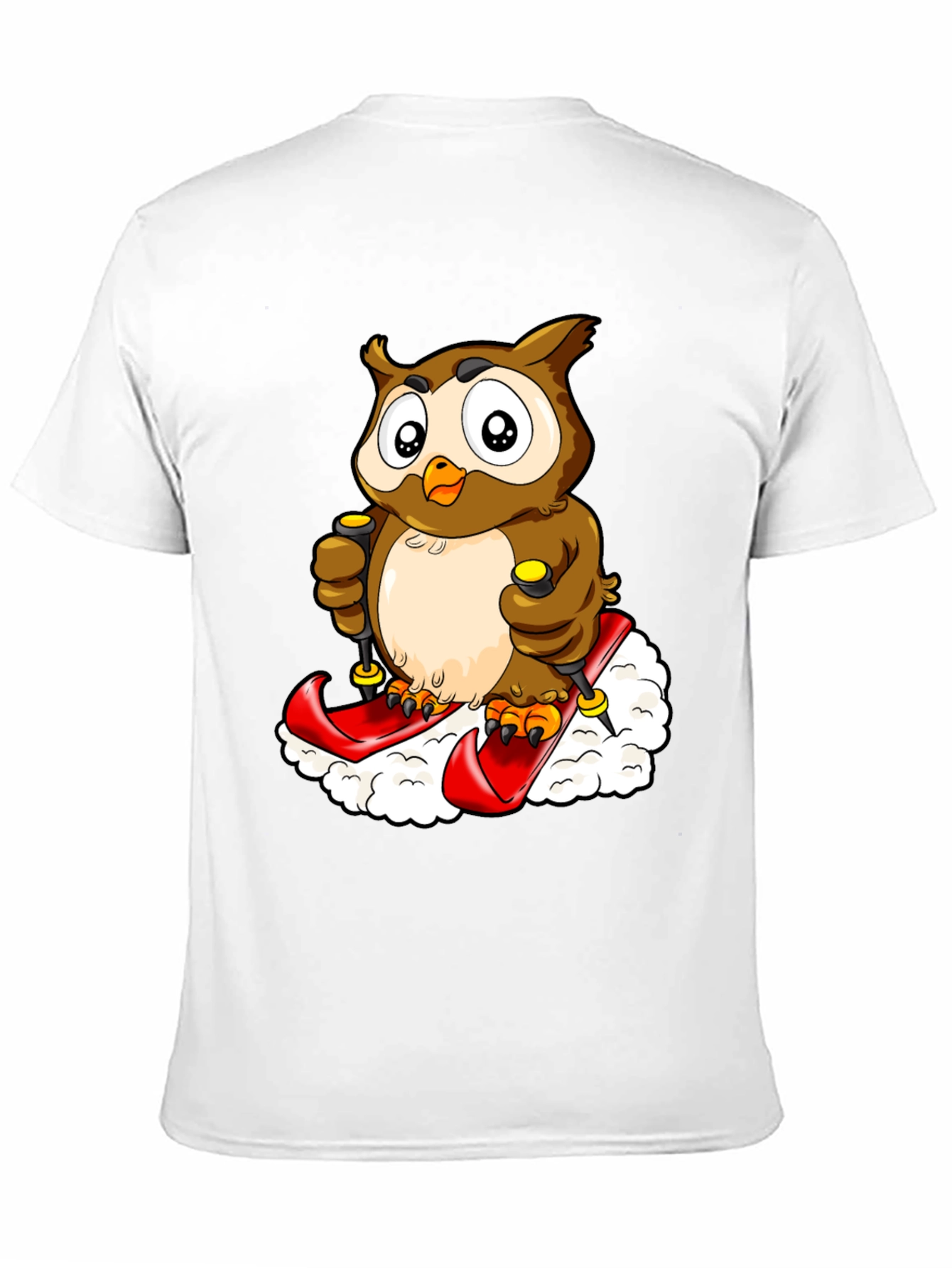 Black Owl Skiing Graphic Tee - Black view 11