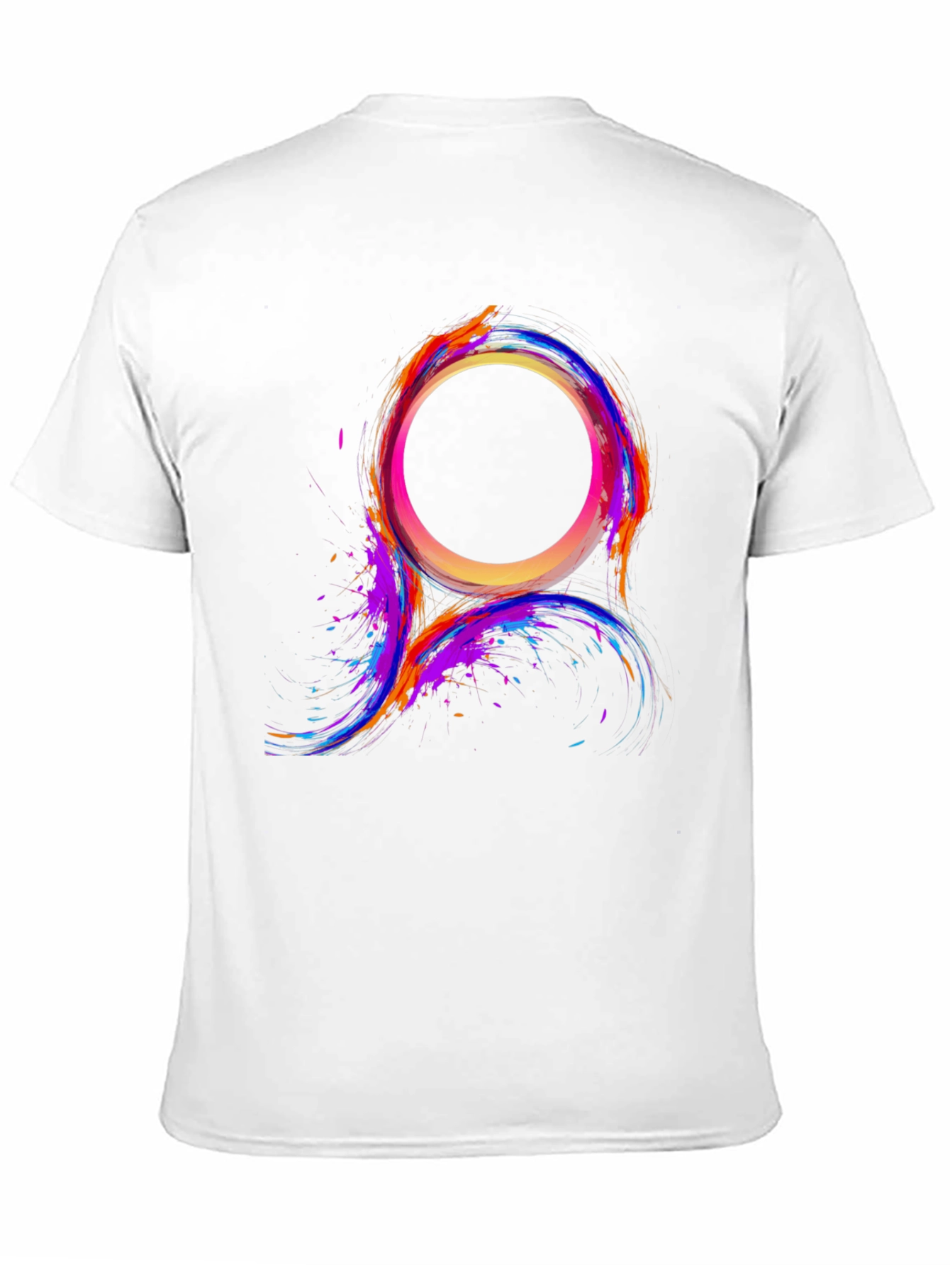 Black Abstract Color Burst Circle T-Shirt view 11