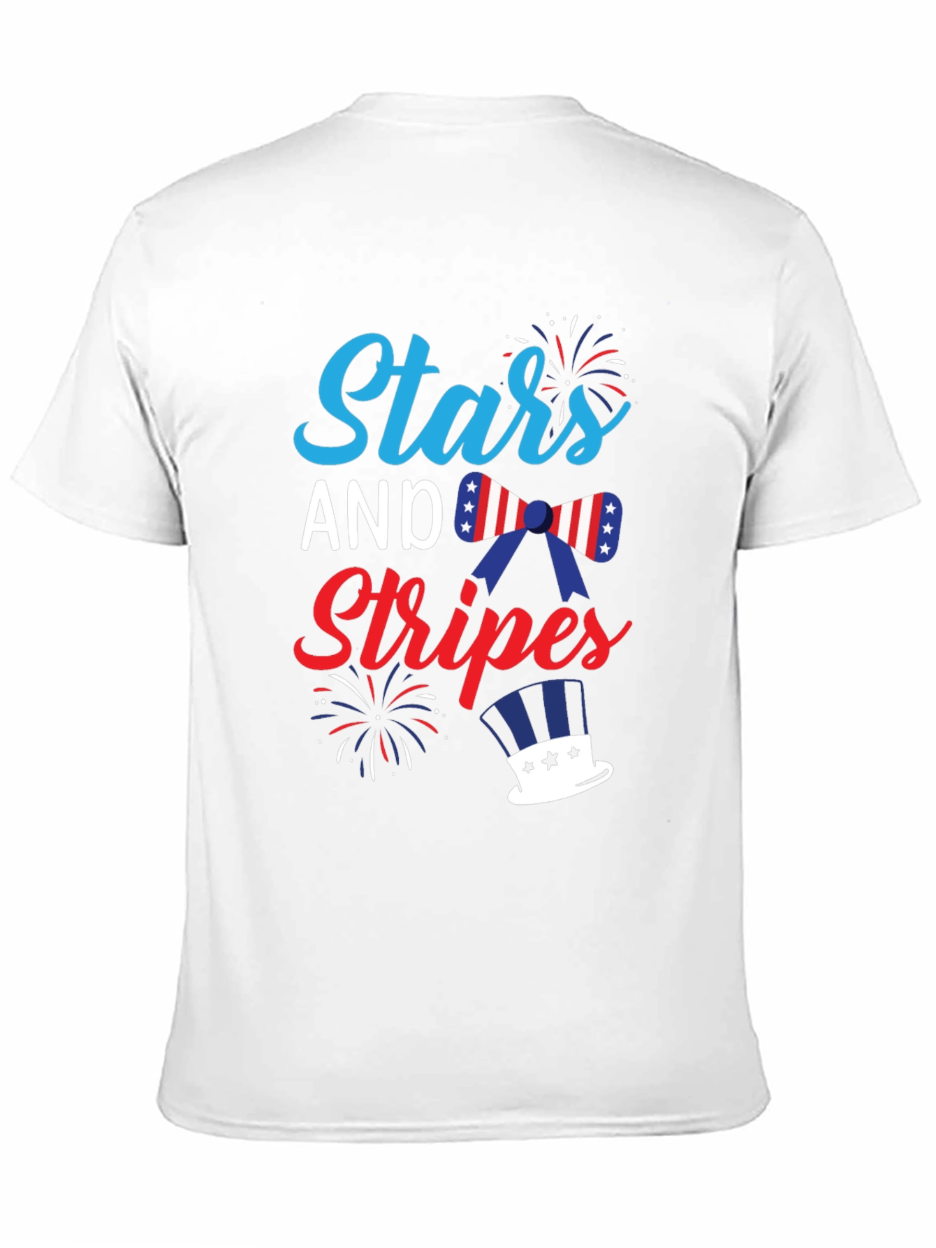 Black Stars and Stripes Patriotic Graphic T-Shirt view 11