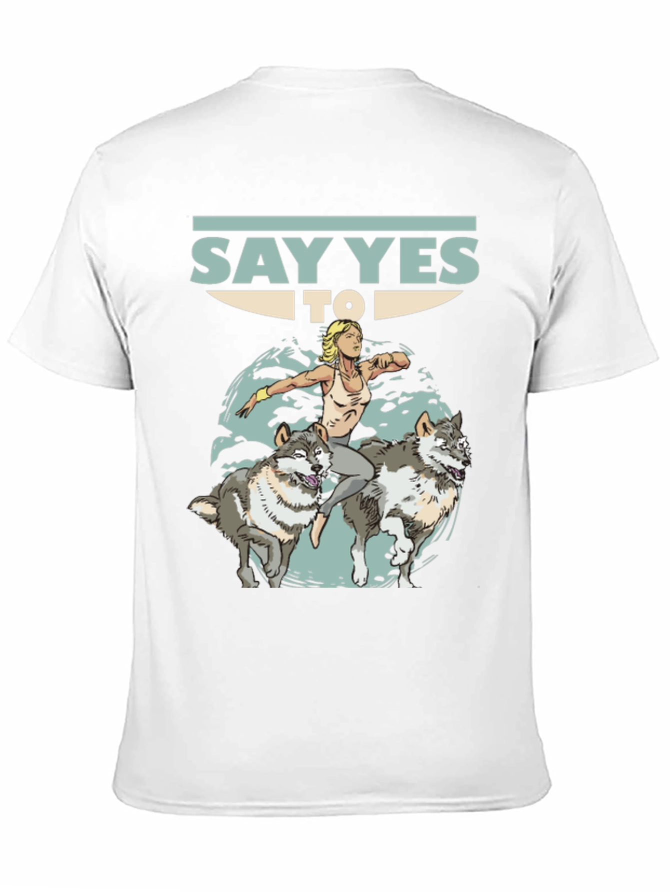 Black Say Yes To Wolves Graphic Tee - Unisex Black T-Shirt view 11