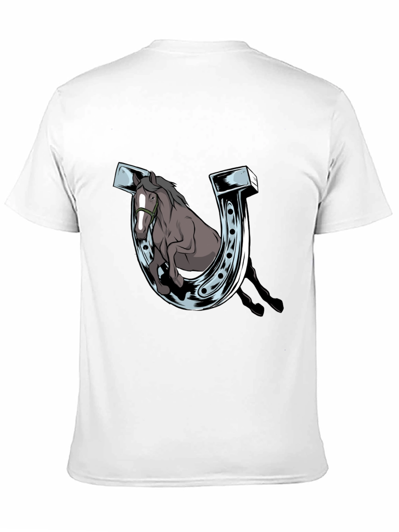 Black Horse and Horseshoe Graphic Tee view 11