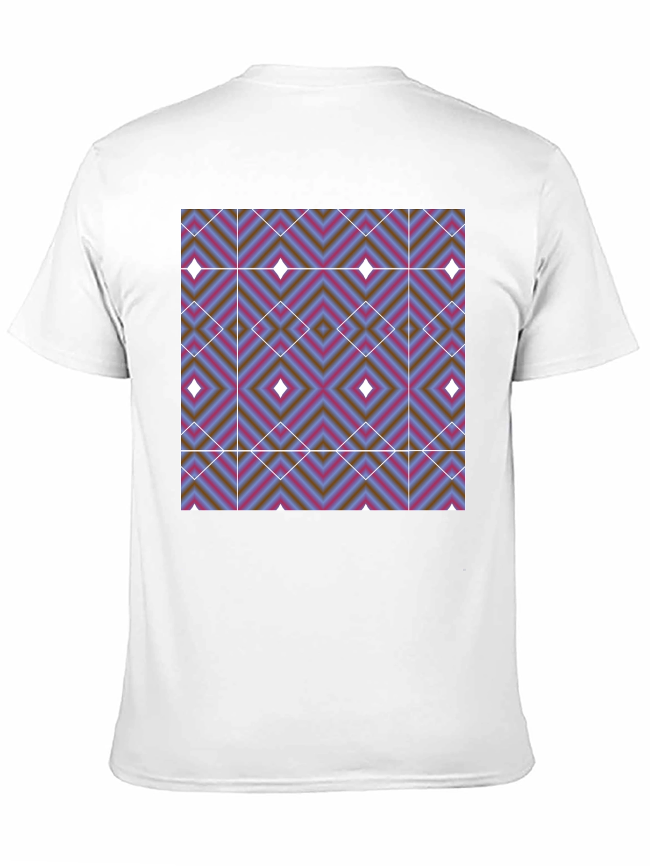 Black Geometric Diamond Print T-Shirt - Black view 11