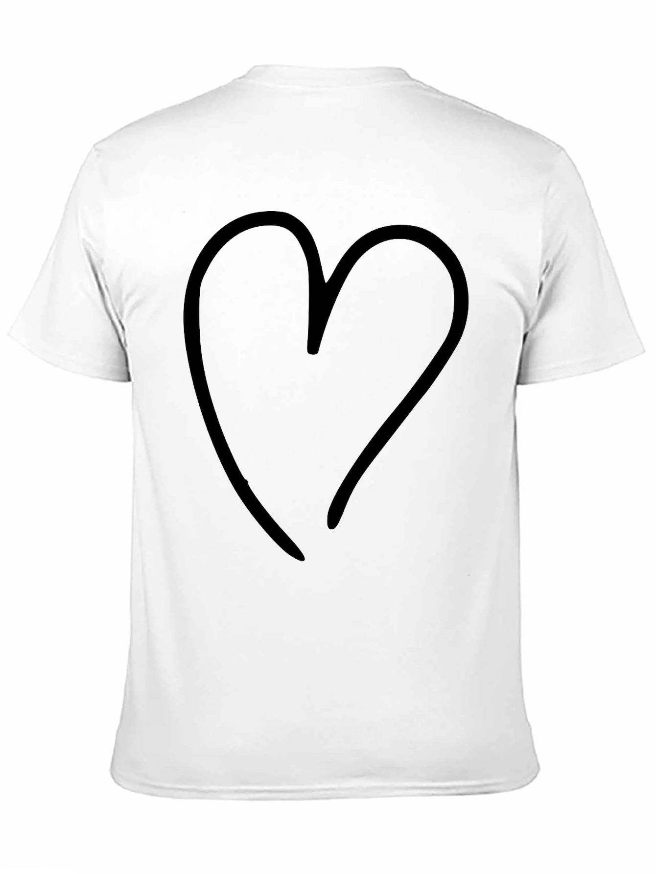 Black Minimalist Heart Graphic T-Shirt - Solid Black view 11
