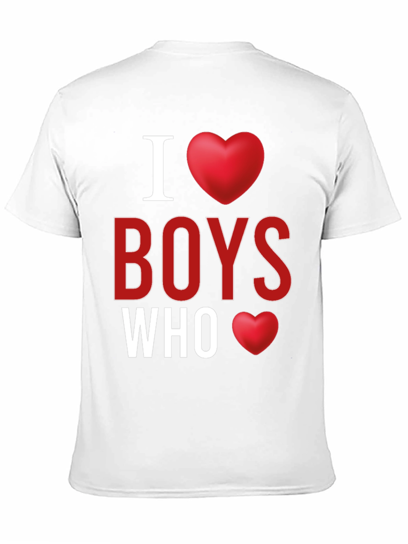 Black I Heart Boys Who T-Shirt - Novelty Graphic Tee view 11