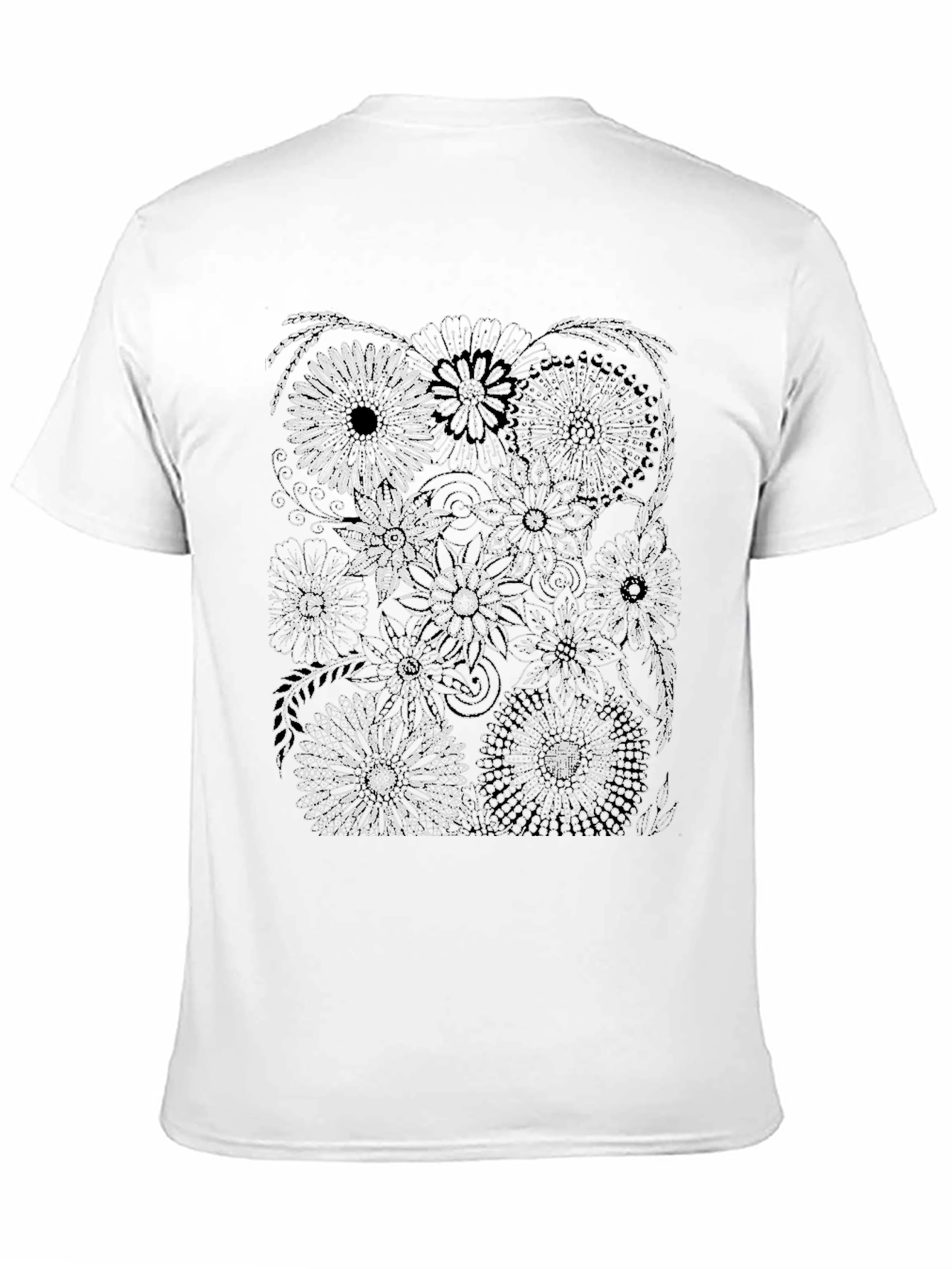 Black Floral Print Black Crew Neck T-Shirt view 11