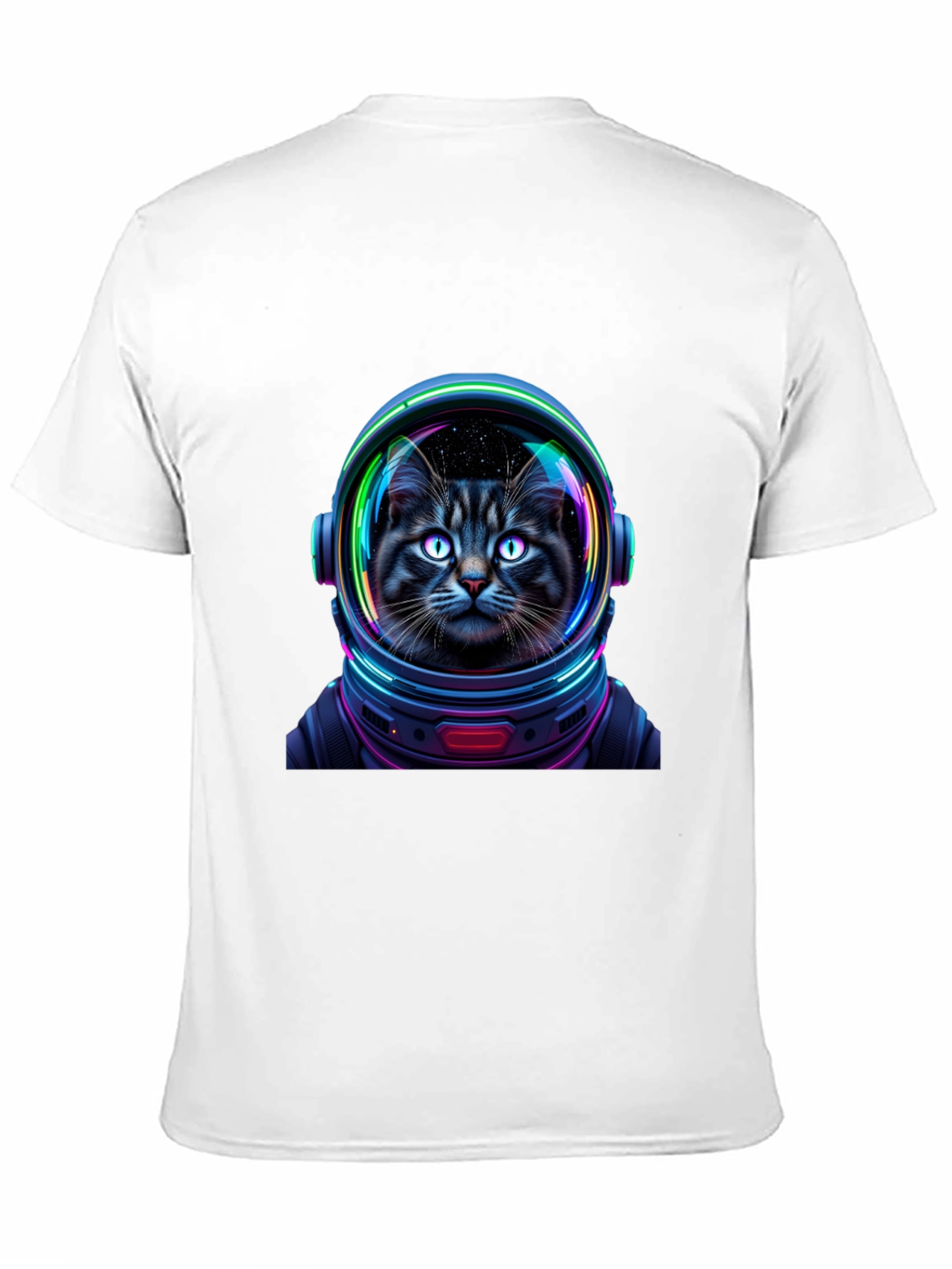 Black Cat Astronaut Graphic T-Shirt - Unisex Black Tee view 11