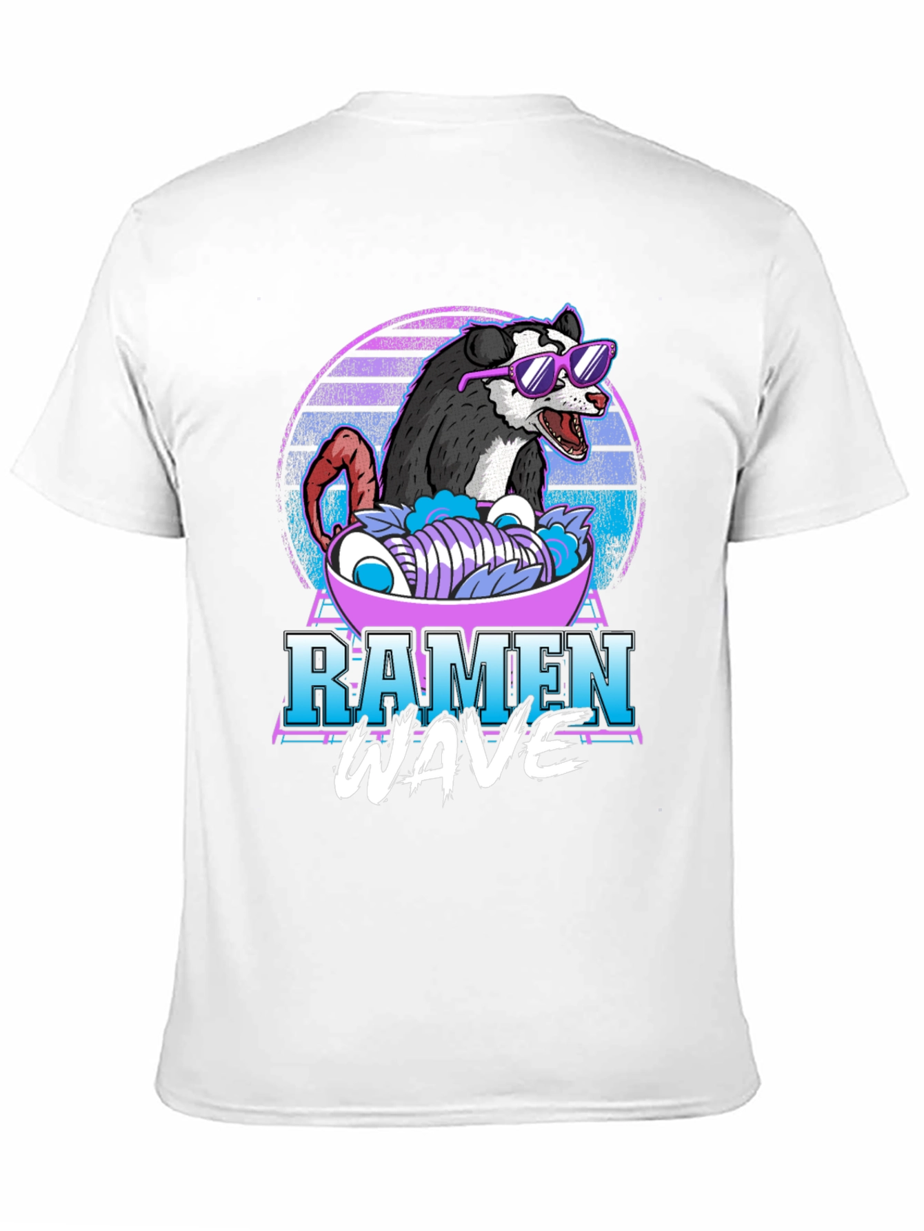Black Ramen Wave Opossum T-Shirt view 11