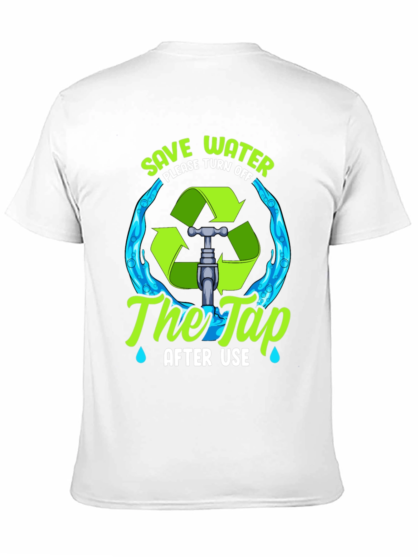 Black Save Water T-Shirt: Eco-Friendly Design view 11