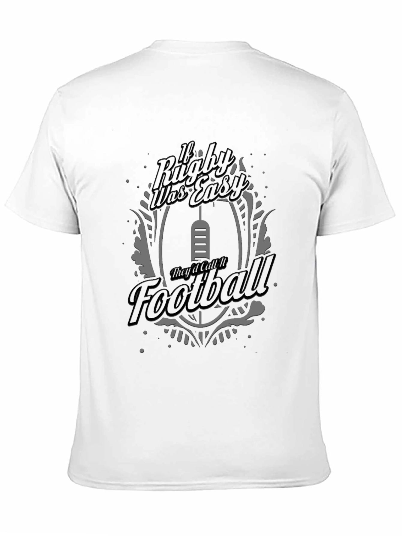 Black Rugby vs Football Graphic T-Shirt view 11