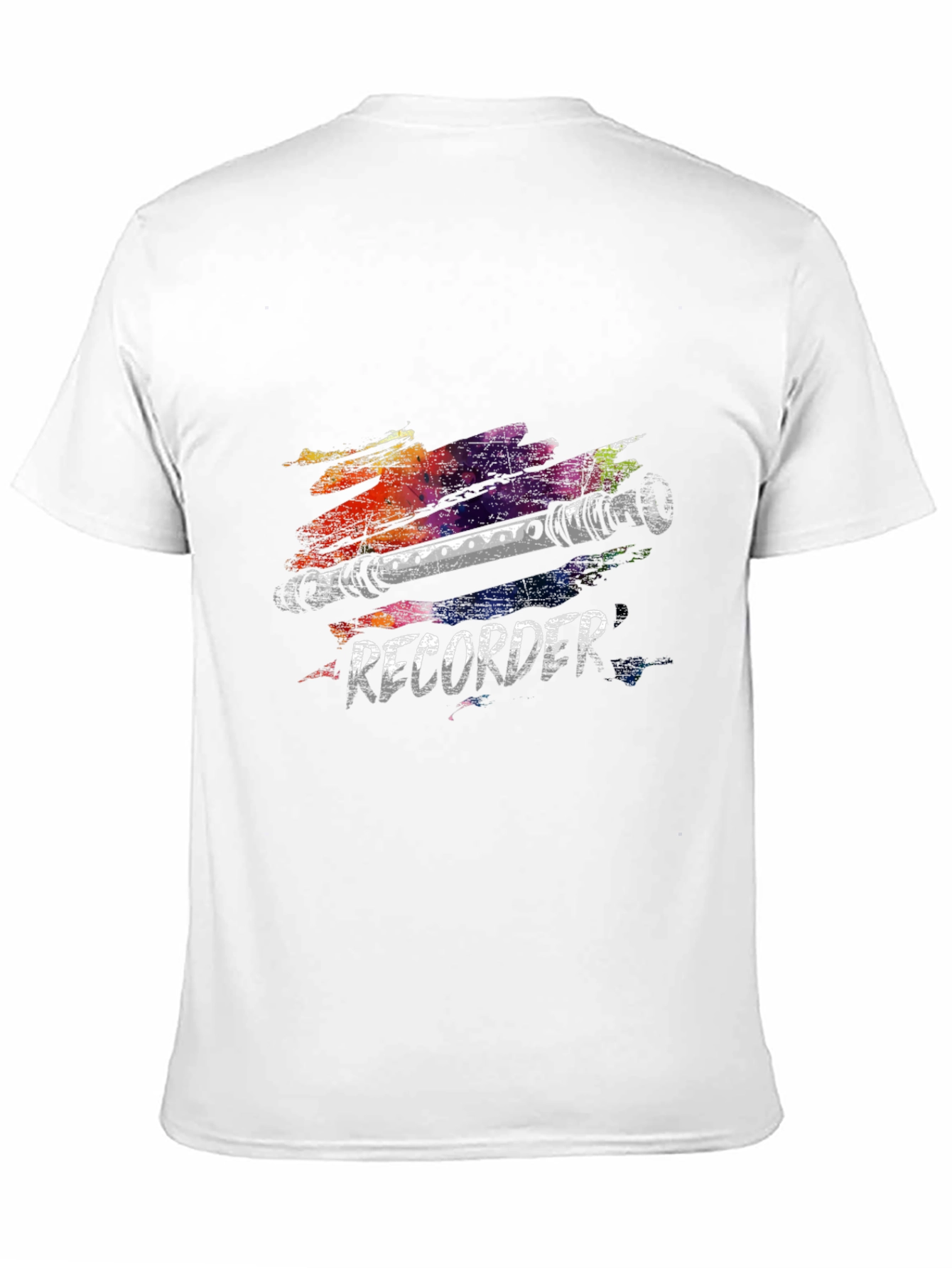 Black Recorder Brushstroke Graphic Black T-Shirt view 11