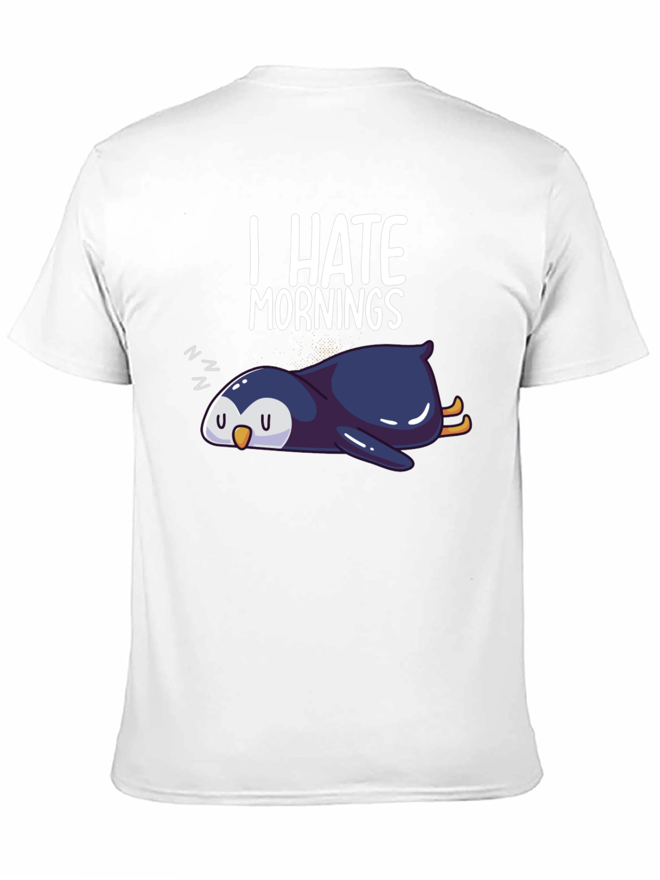 Black I Hate Mornings Penguin Graphic Tee - Black view 11