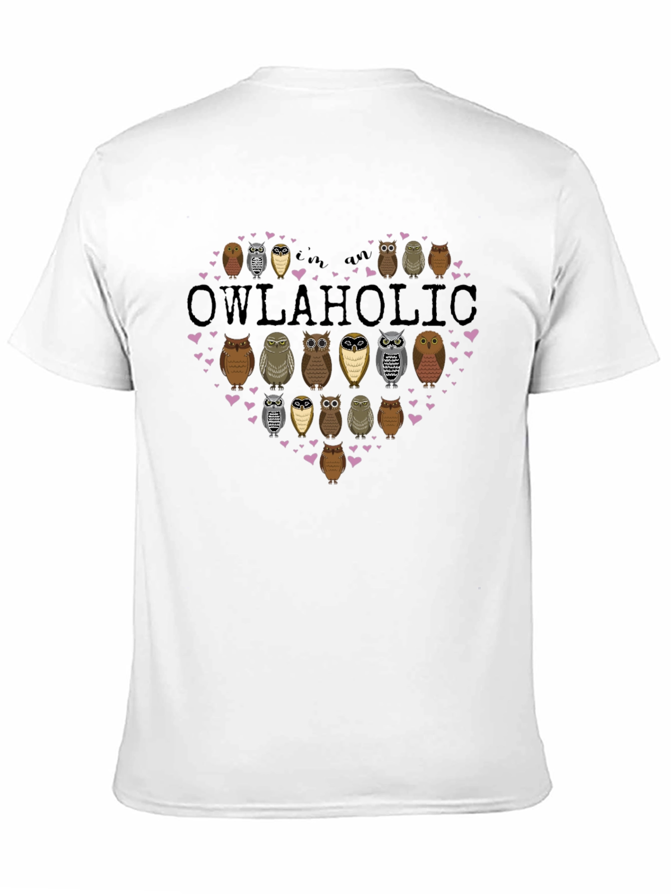 Black Owlaholic T-Shirt - Owl Lover Gift view 11