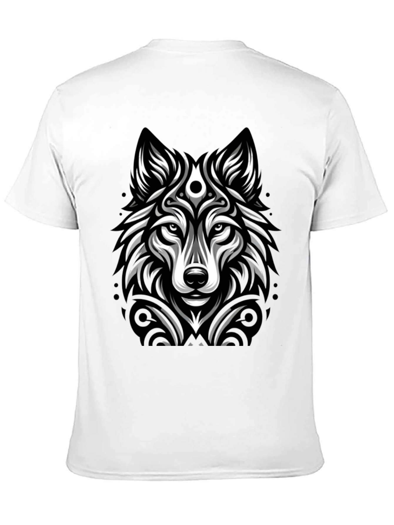 Black Wolf Graphic Print Black T-Shirt view 11