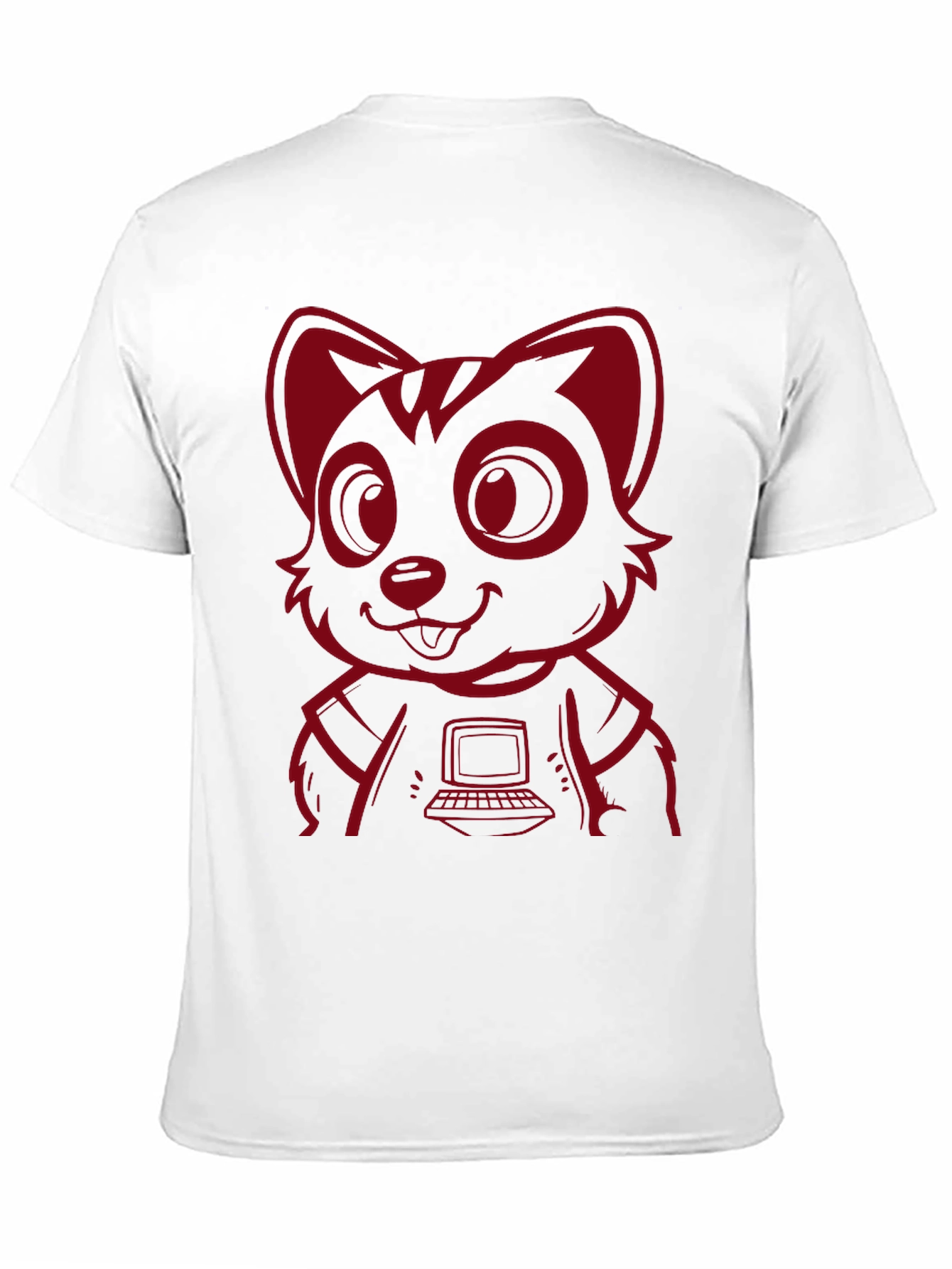 Black Red Raccoon Programmer T-Shirt - Cool Cartoon Design view 11