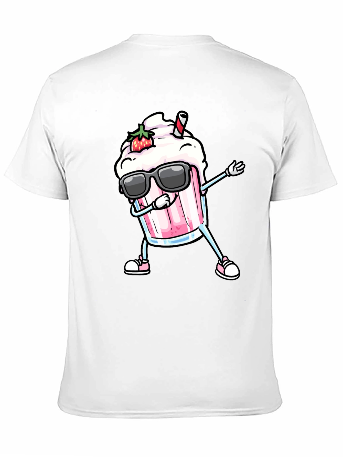 Black Cool Strawberry Milkshake Dabbing Graphic Tee view 11