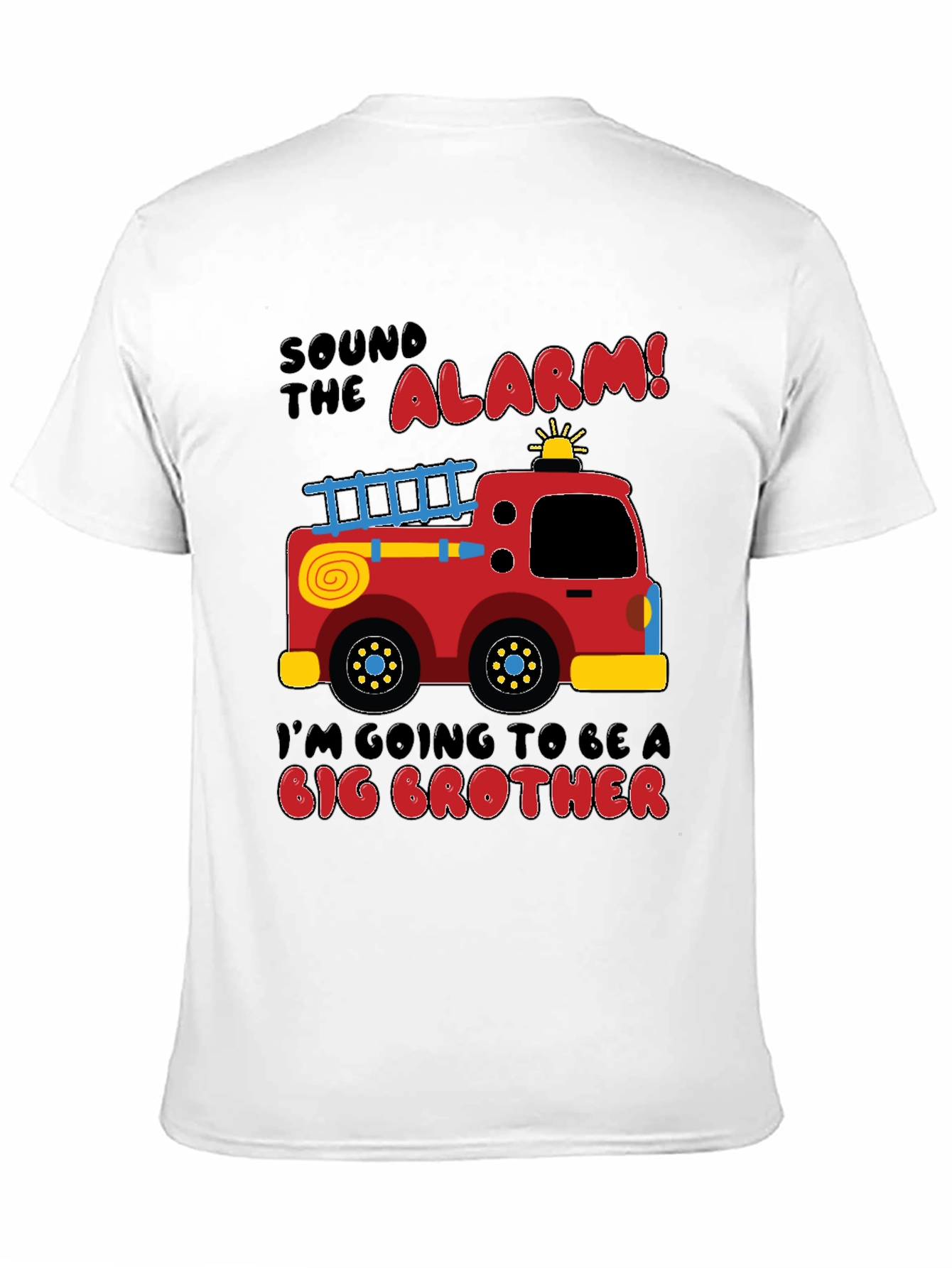Black Big Brother Firetruck Announcement T-Shirt view 11