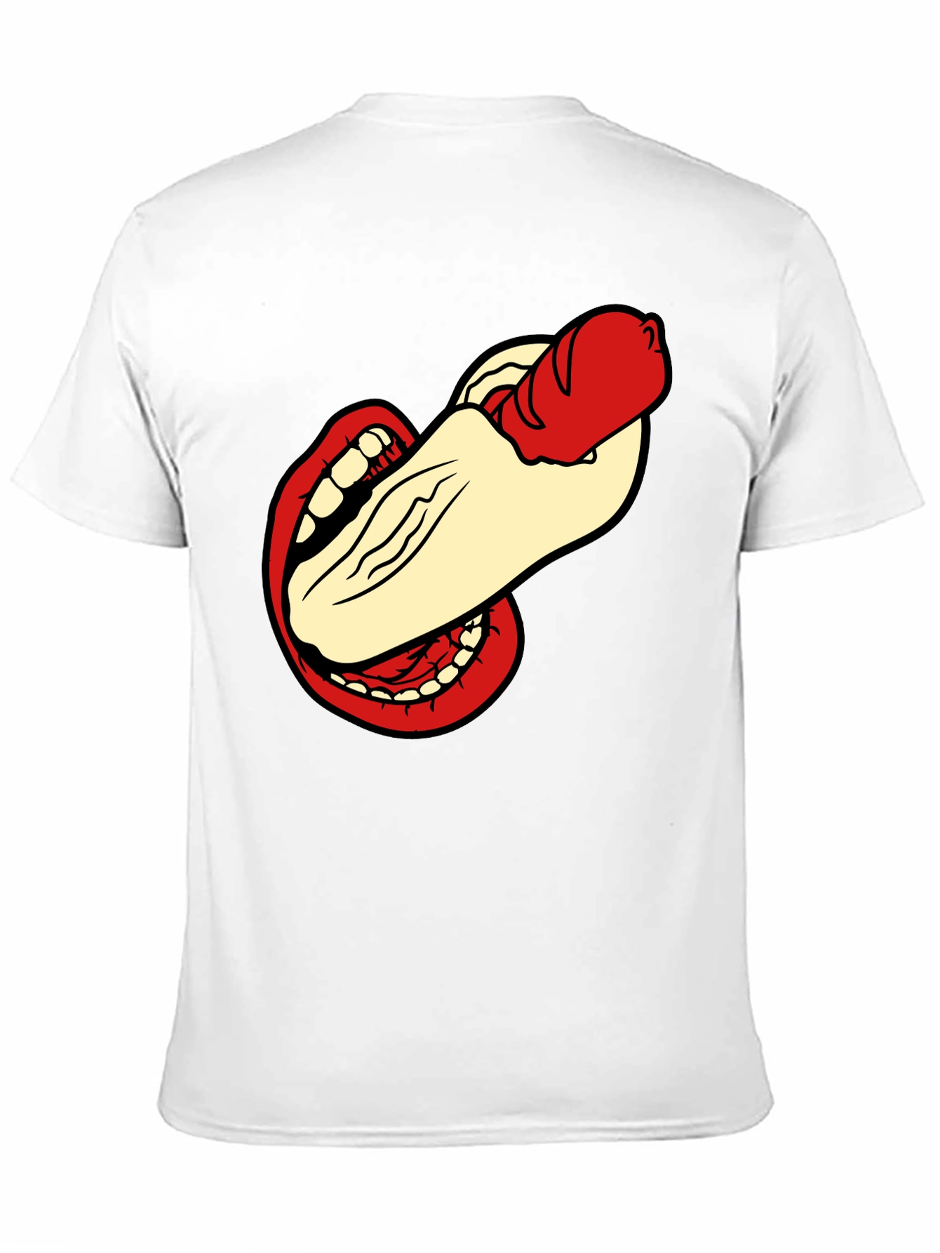 Black Humorous Hot Dog Bite Black T-Shirt view 11