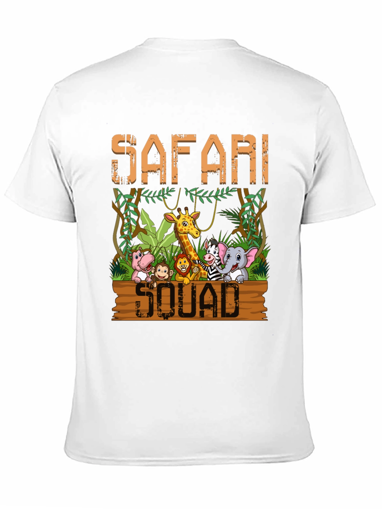 Black Safari Squad T-Shirt - Jungle Animal Cartoon view 11