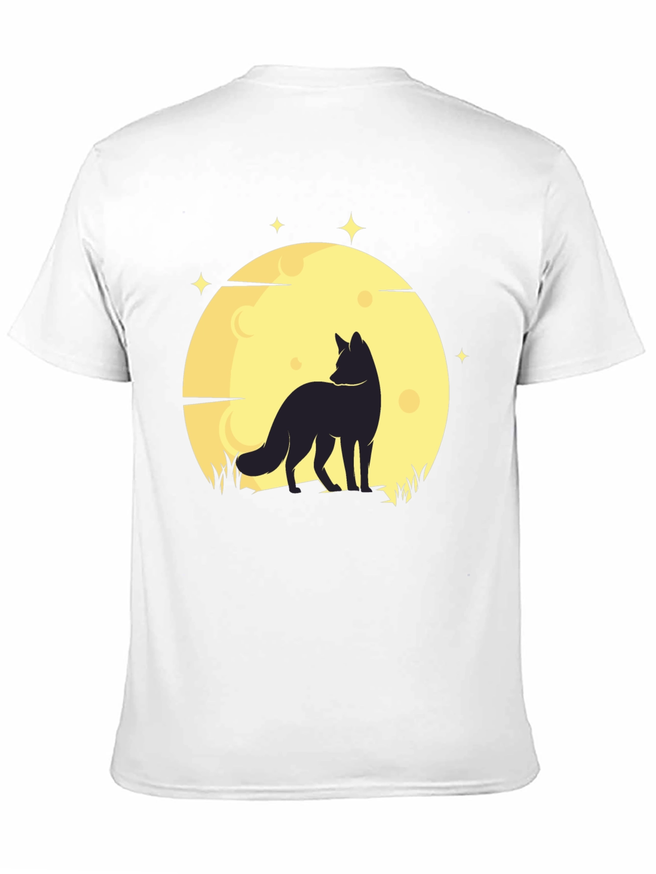 Black Men's Black Fox & Moon Graphic T-Shirt view 11