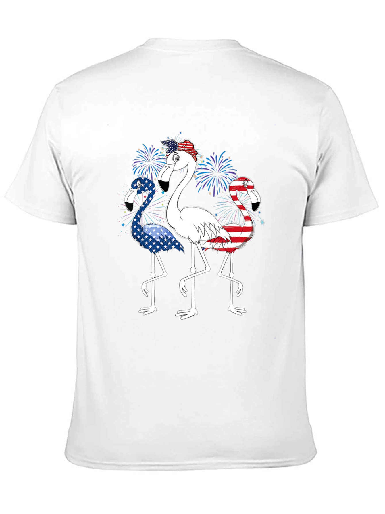 Black Patriotic Flamingo Graphic Tee - USA Flag Design view 11