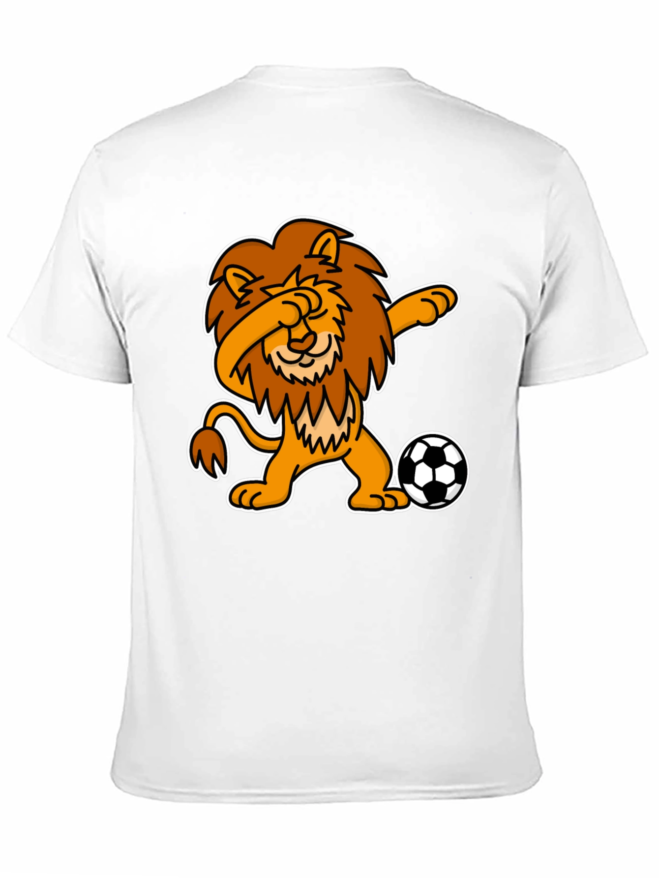 Black Dabbing Lion Soccer T-Shirt - Black view 11