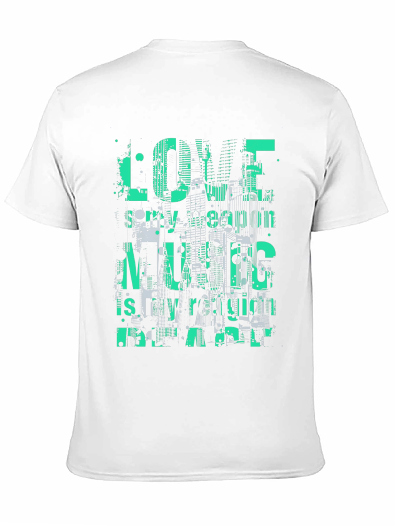 Black Urban Graphic Tee: Love is My Weapon Music is My Religion view 11
