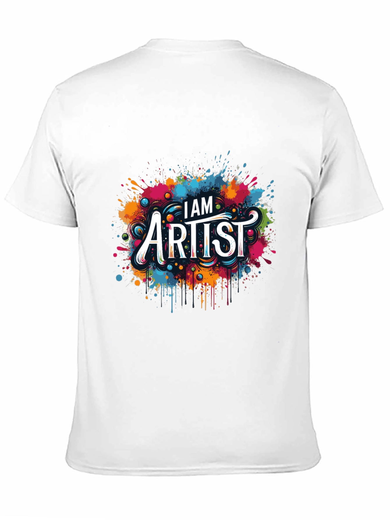 Black I AM Artist Tee: Creative Color Splash Graphic T-Shirt view 11