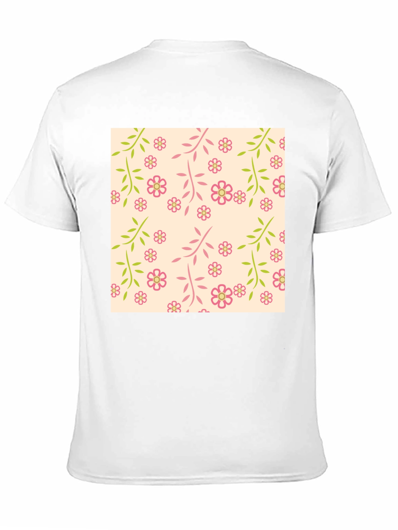 Black Floral Pattern Black T-Shirt view 11