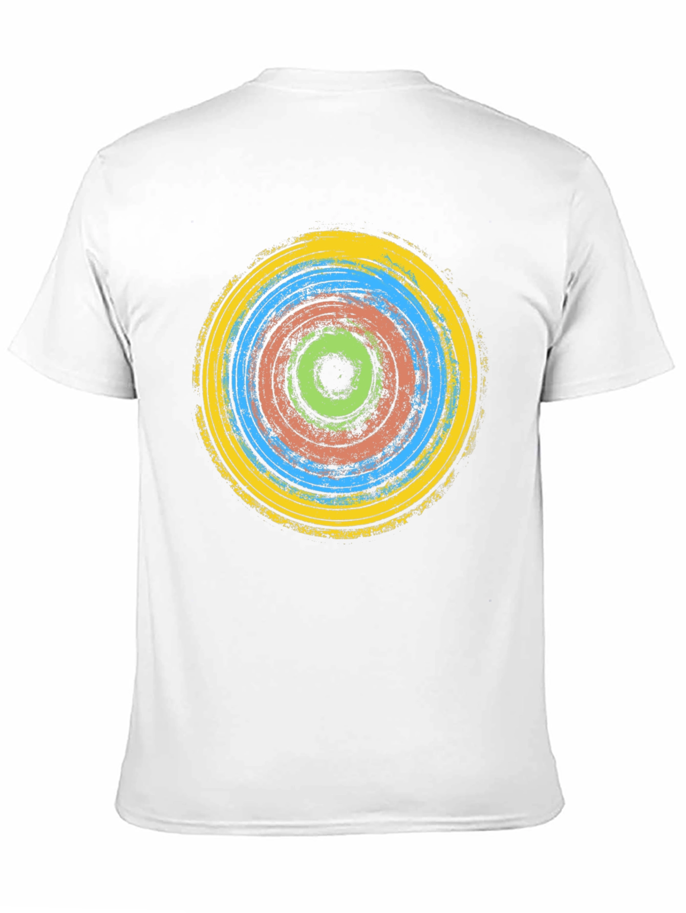 Black Abstract Rings Graphic Tee - Black Cotton T-Shirt view 11