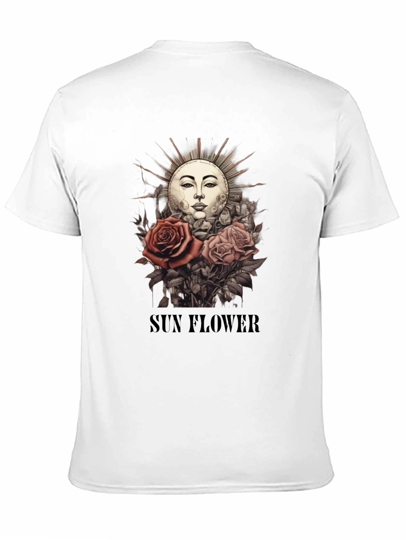 Black Sun Flower Graphic T-Shirt - Unique Design view 11