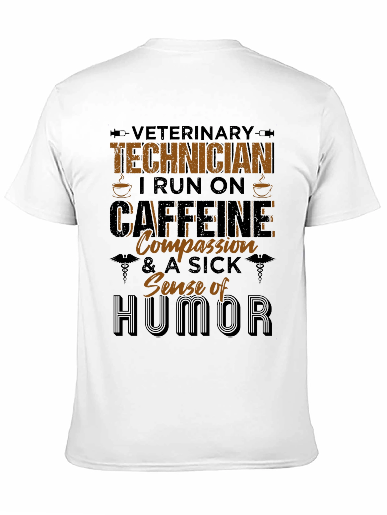 Black Veterinary Technician Caffeine & Humor T-Shirt view 11