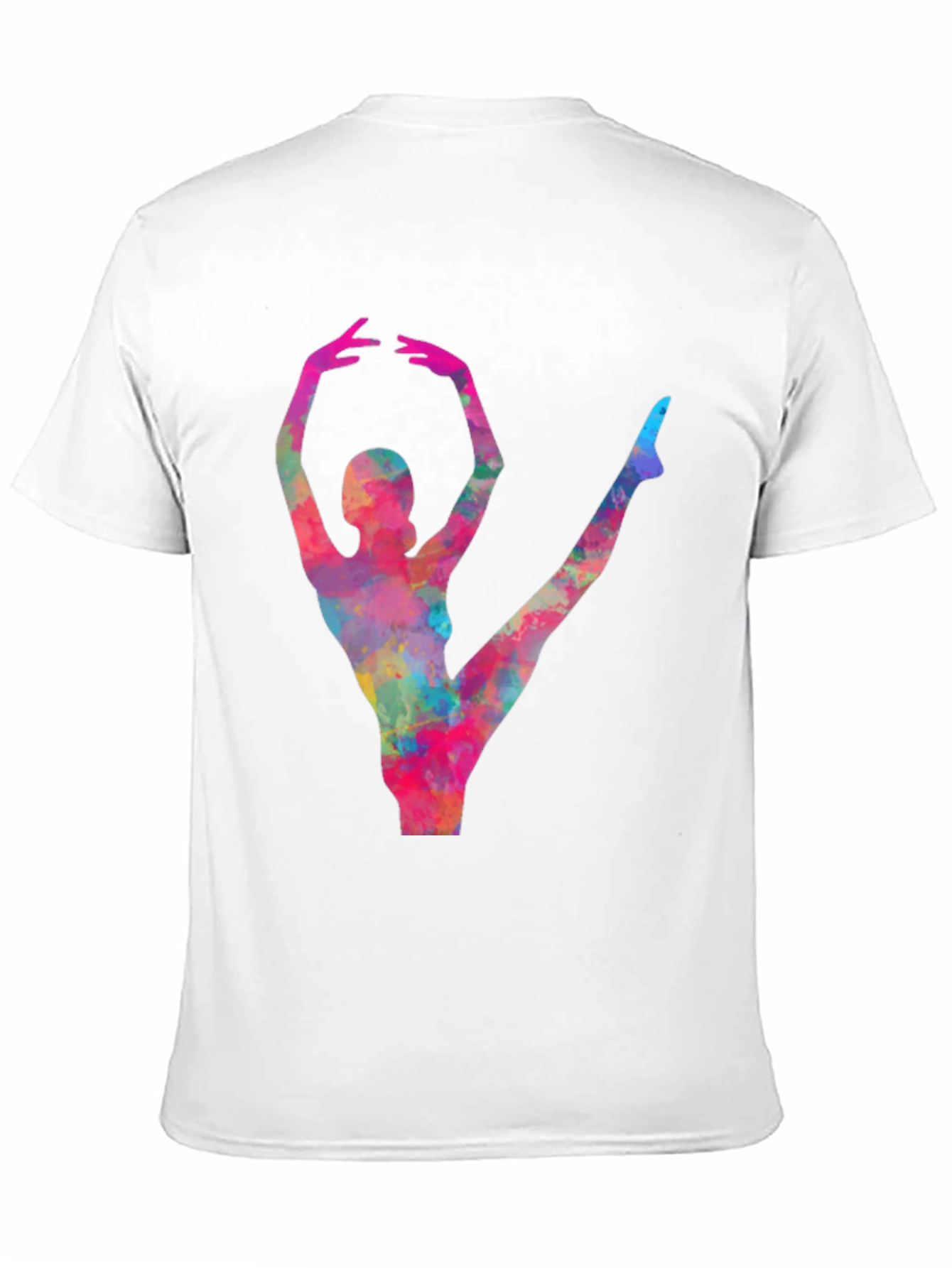 Black Watercolor Ballerina Black T-Shirt view 11